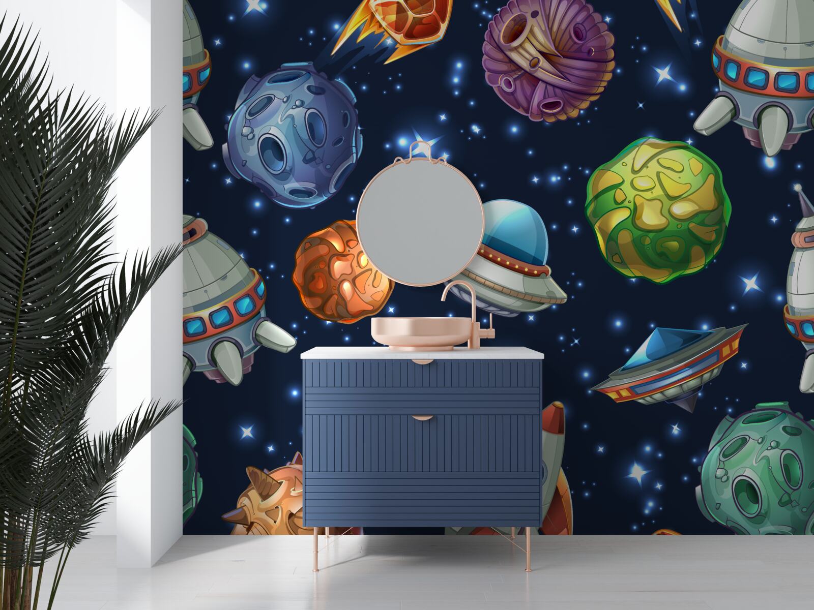 Fototapet dispozitive aerospațiale și comete în univers