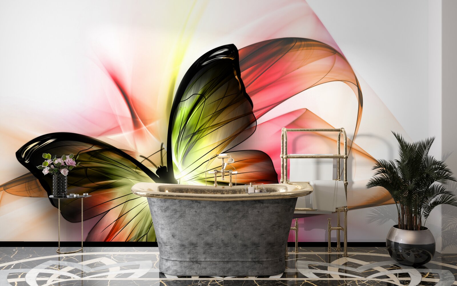 Fototapet un fluture frumos care plutește grațios în aer