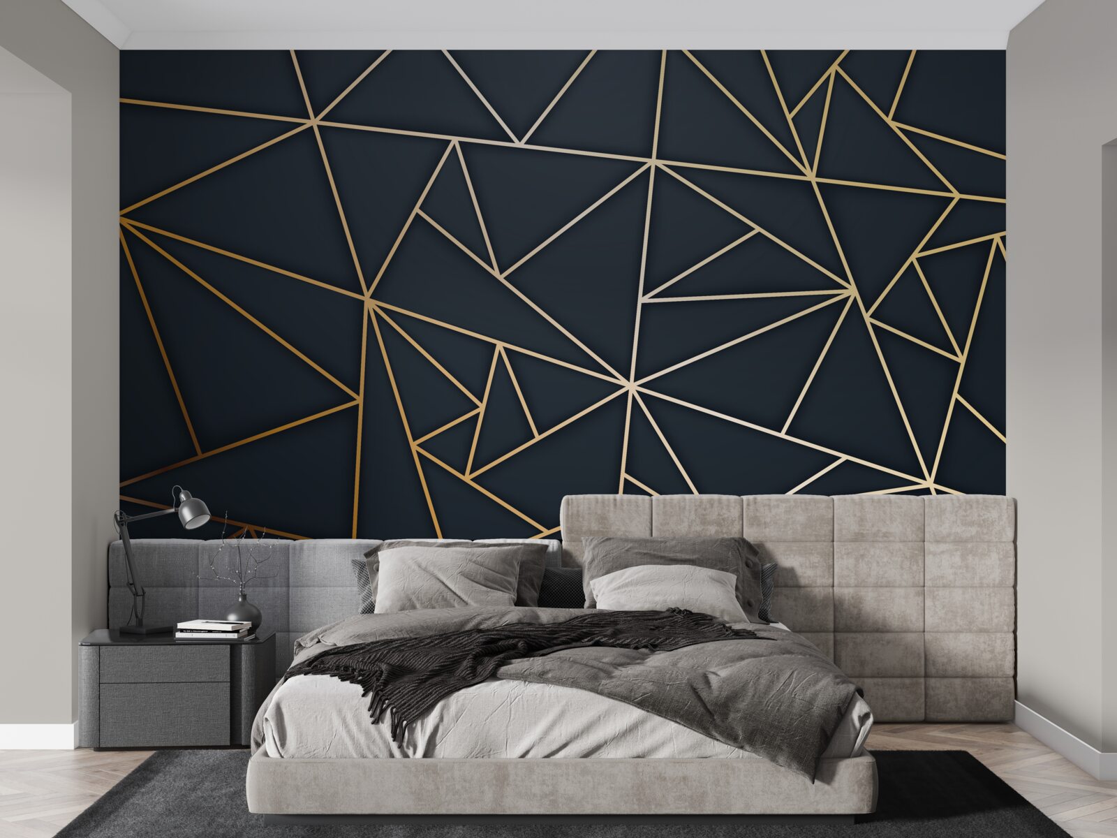 Fototapet forme formate din linii aurii