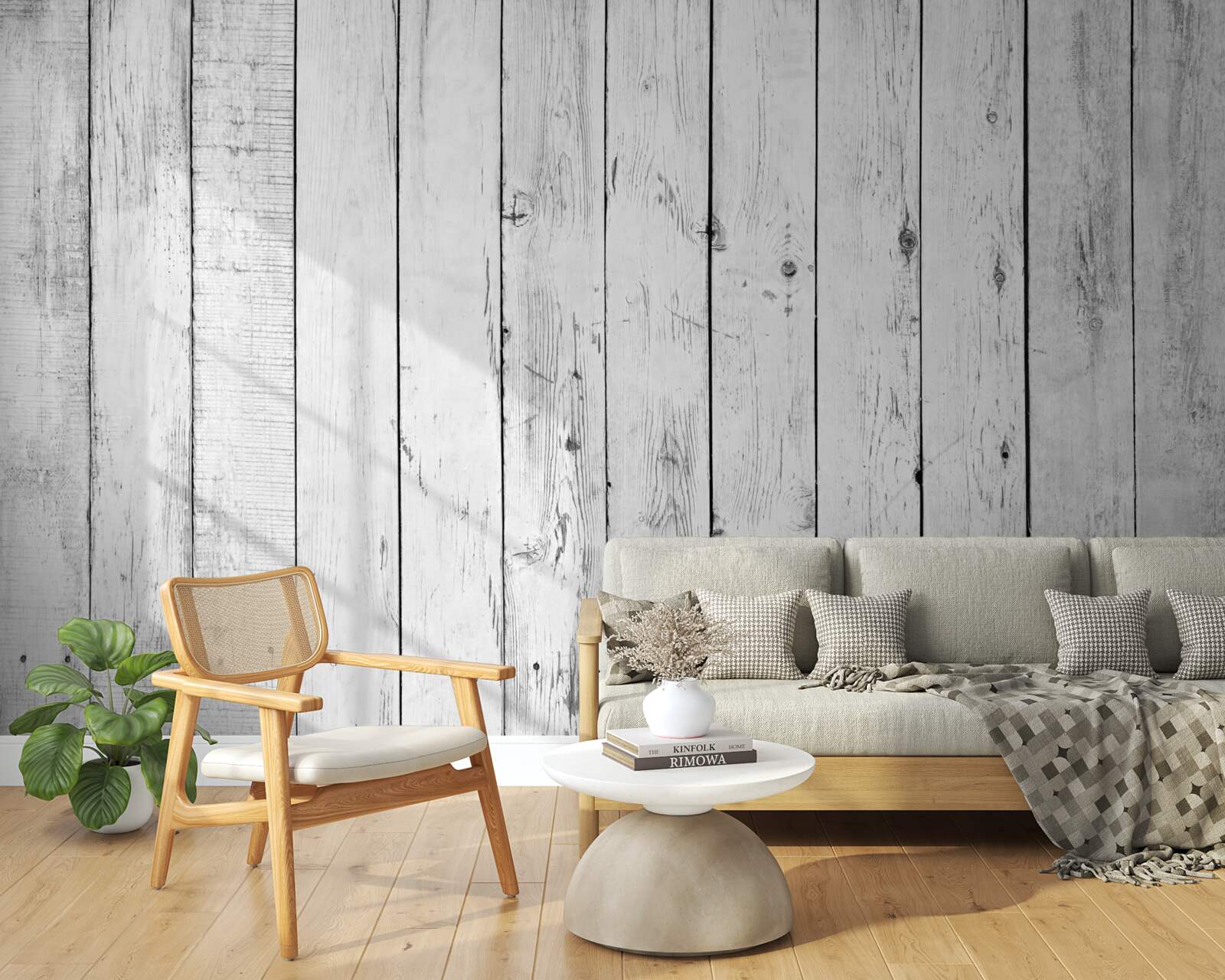 Fototapet placa de parchet alb