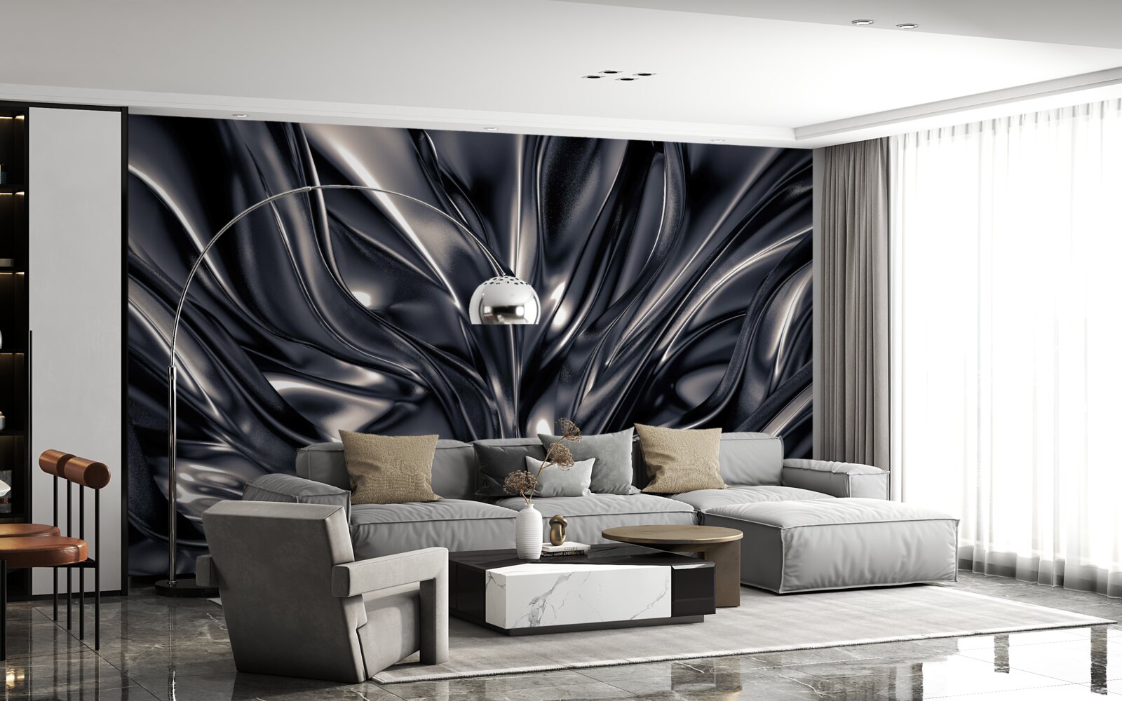 Fototapet picături de apă într-un lac de noapte