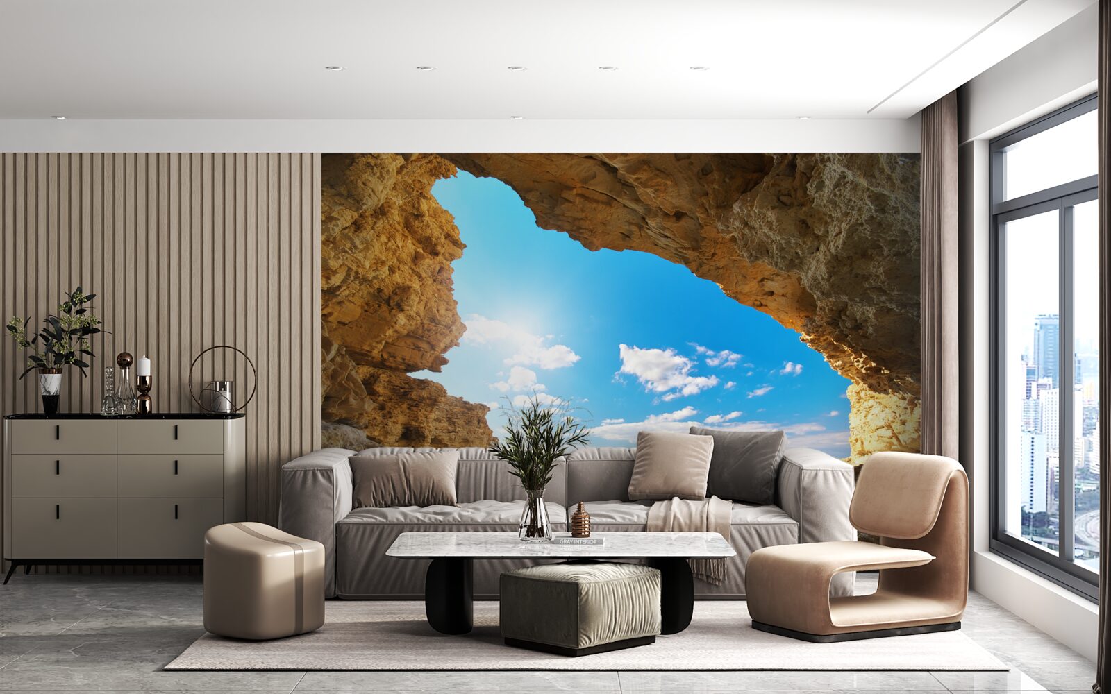 Fototapet cerul deasupra oceanului este absolut senin