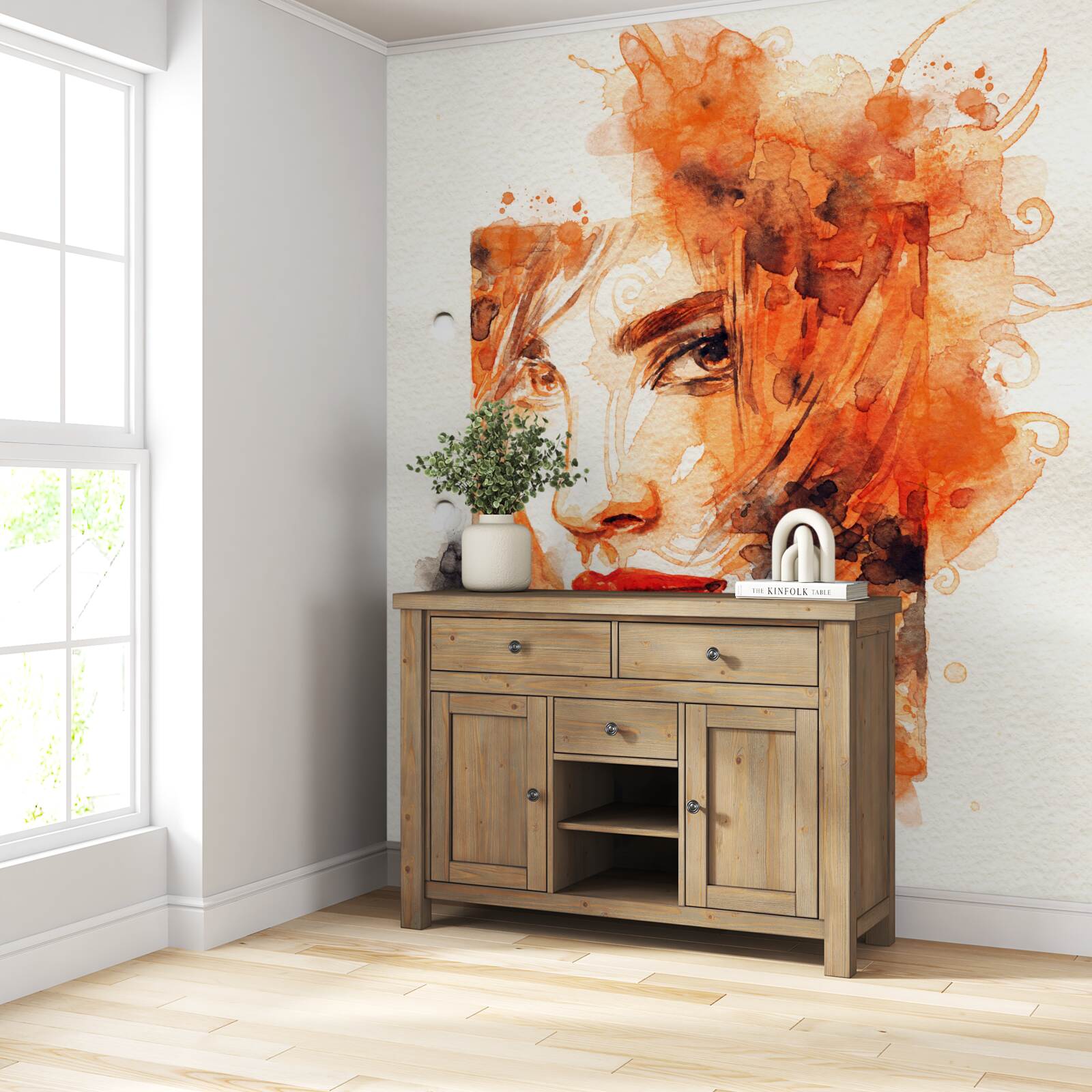 Fototapet femeie în culori de toamnă