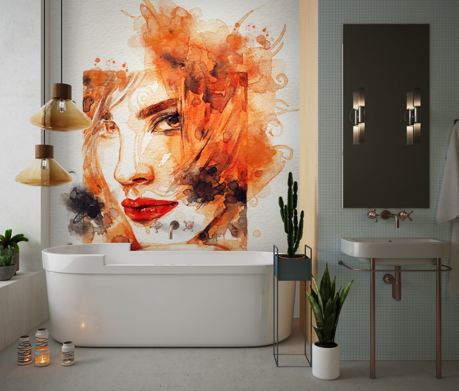 Fototapet femeie în culori de toamnă