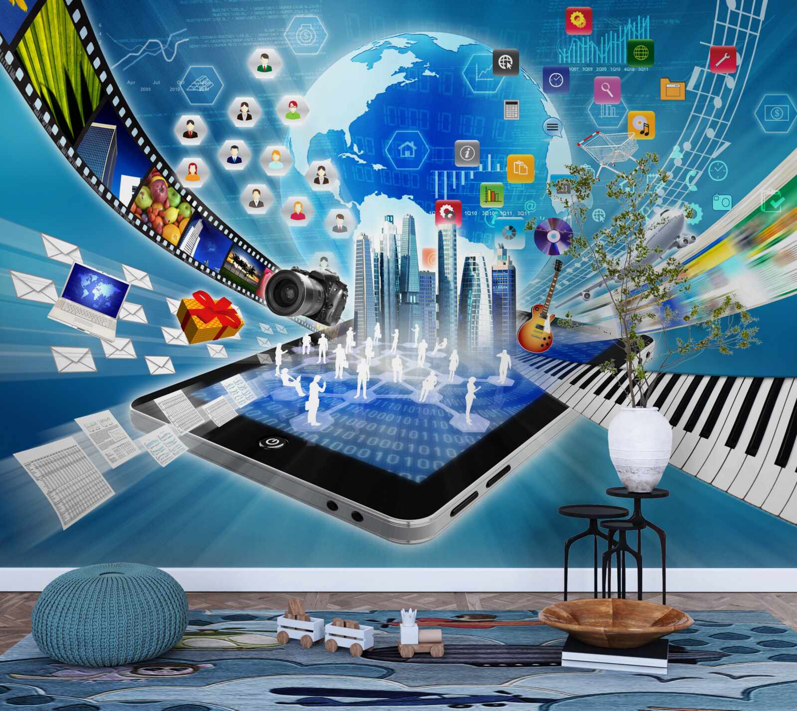 Fototapet coloană sonoră digitală abstractă