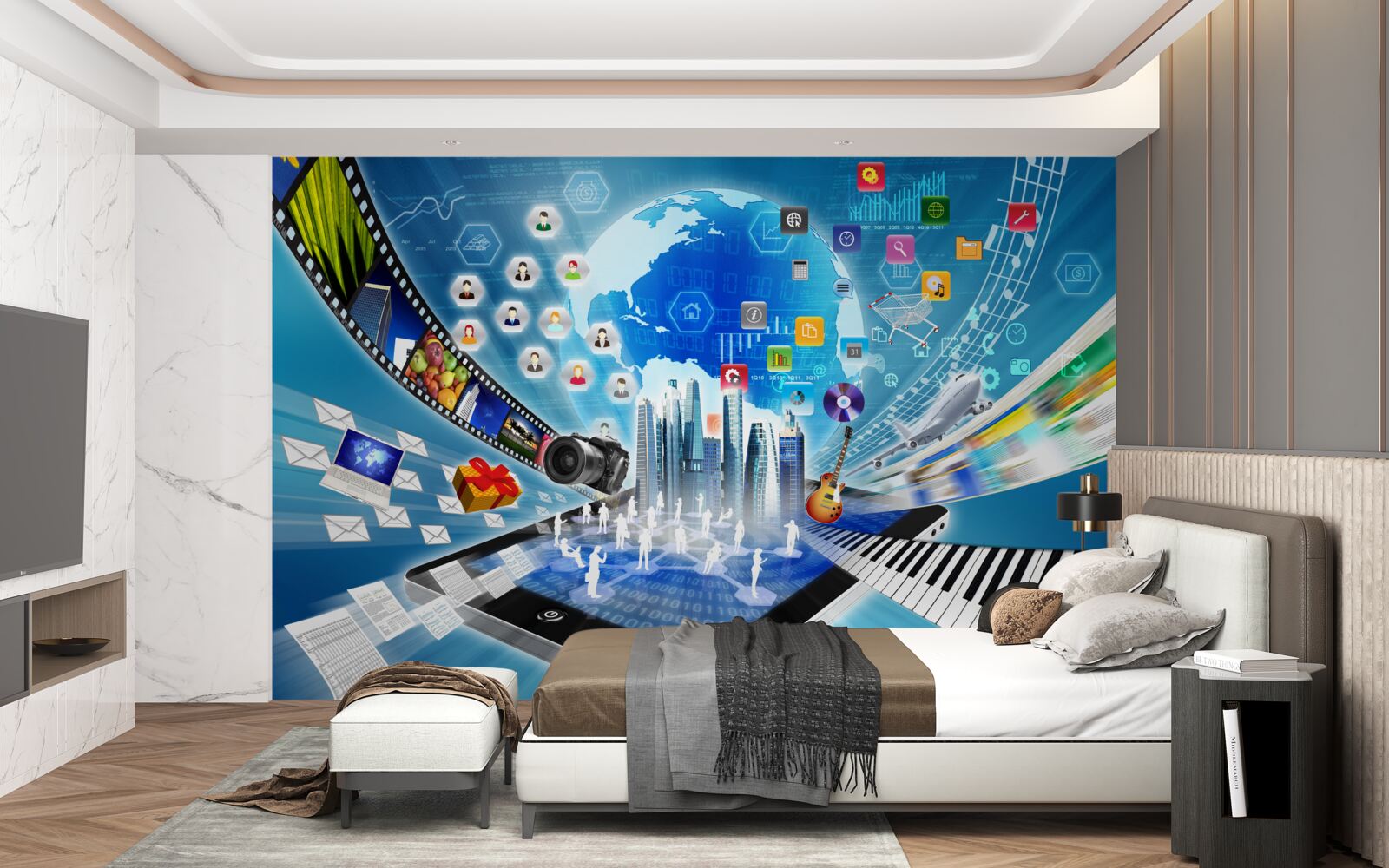 Fototapet coloană sonoră digitală abstractă