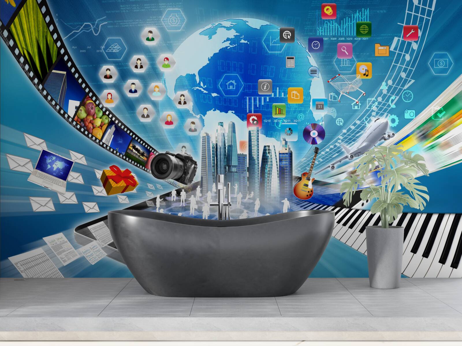 Fototapet coloană sonoră digitală abstractă