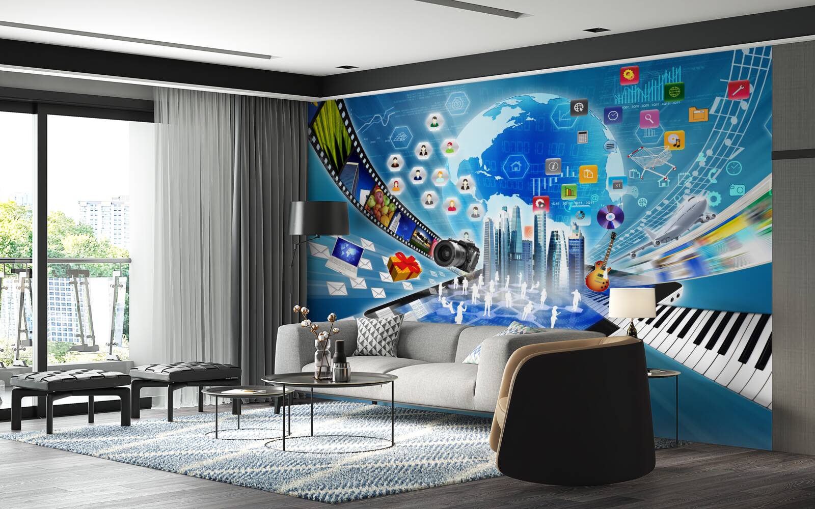 Fototapet coloană sonoră digitală abstractă