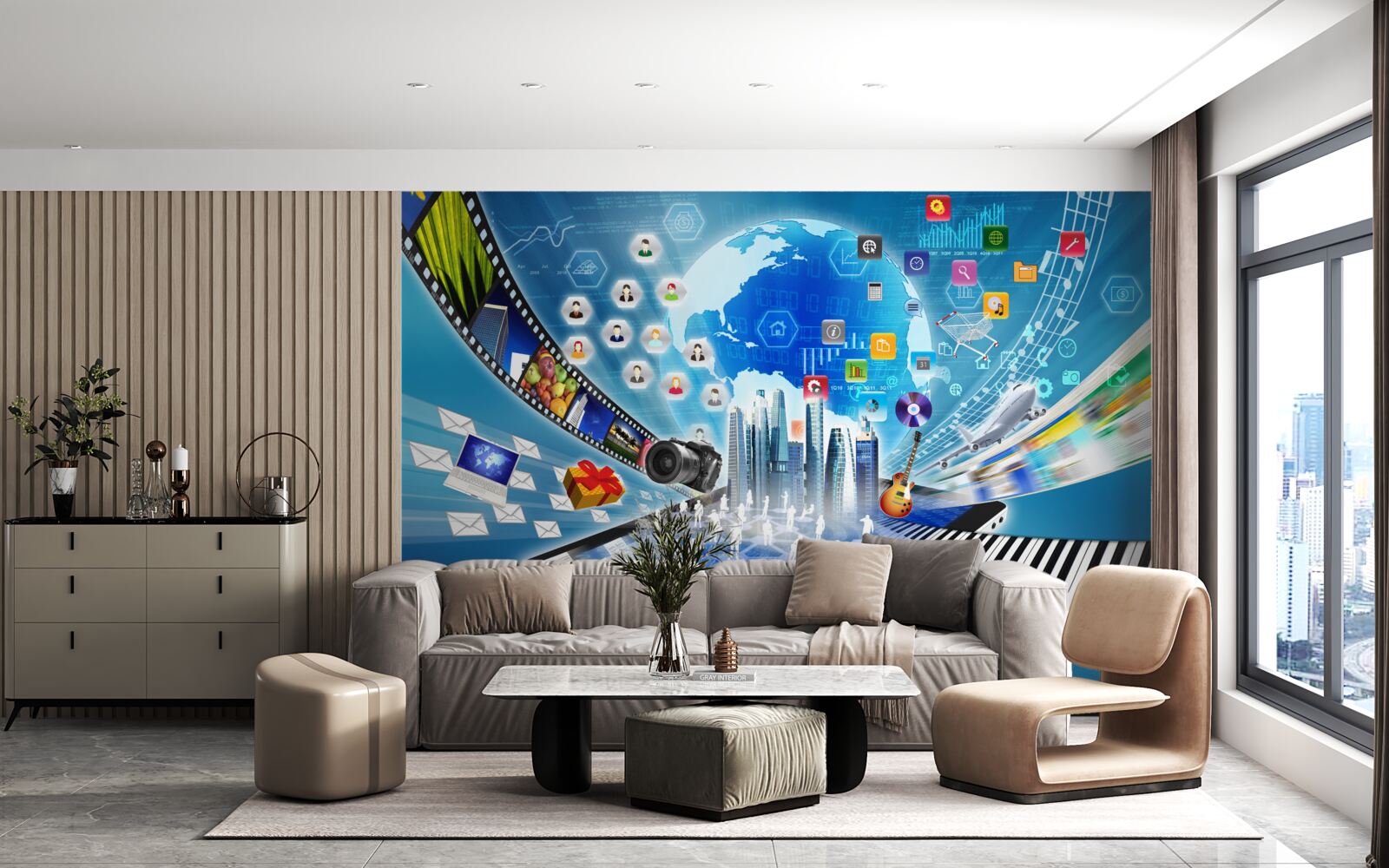 Fototapet coloană sonoră digitală abstractă