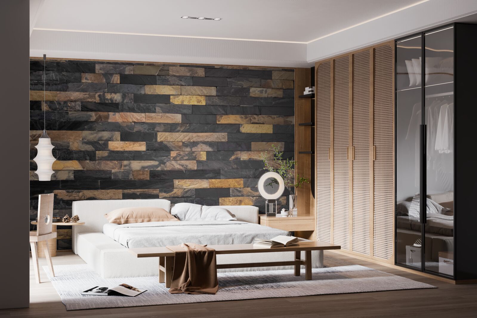 Fototapet piatră neagră-aurie așezată orizontal