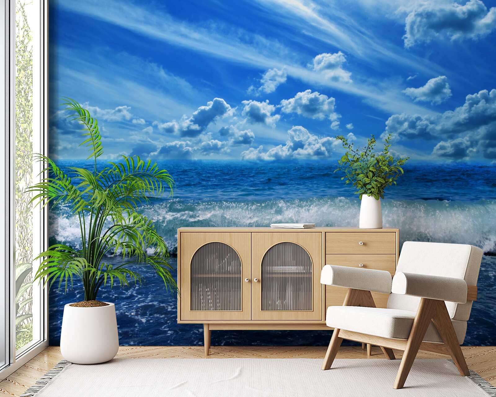 Fototapet spațiu turbulent de apă albastră