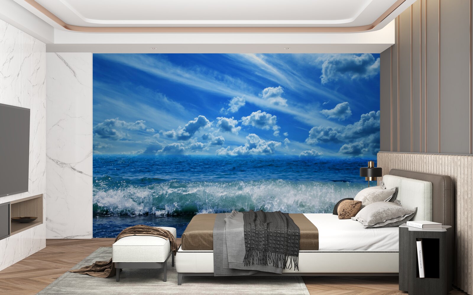 Fototapet spațiu turbulent de apă albastră