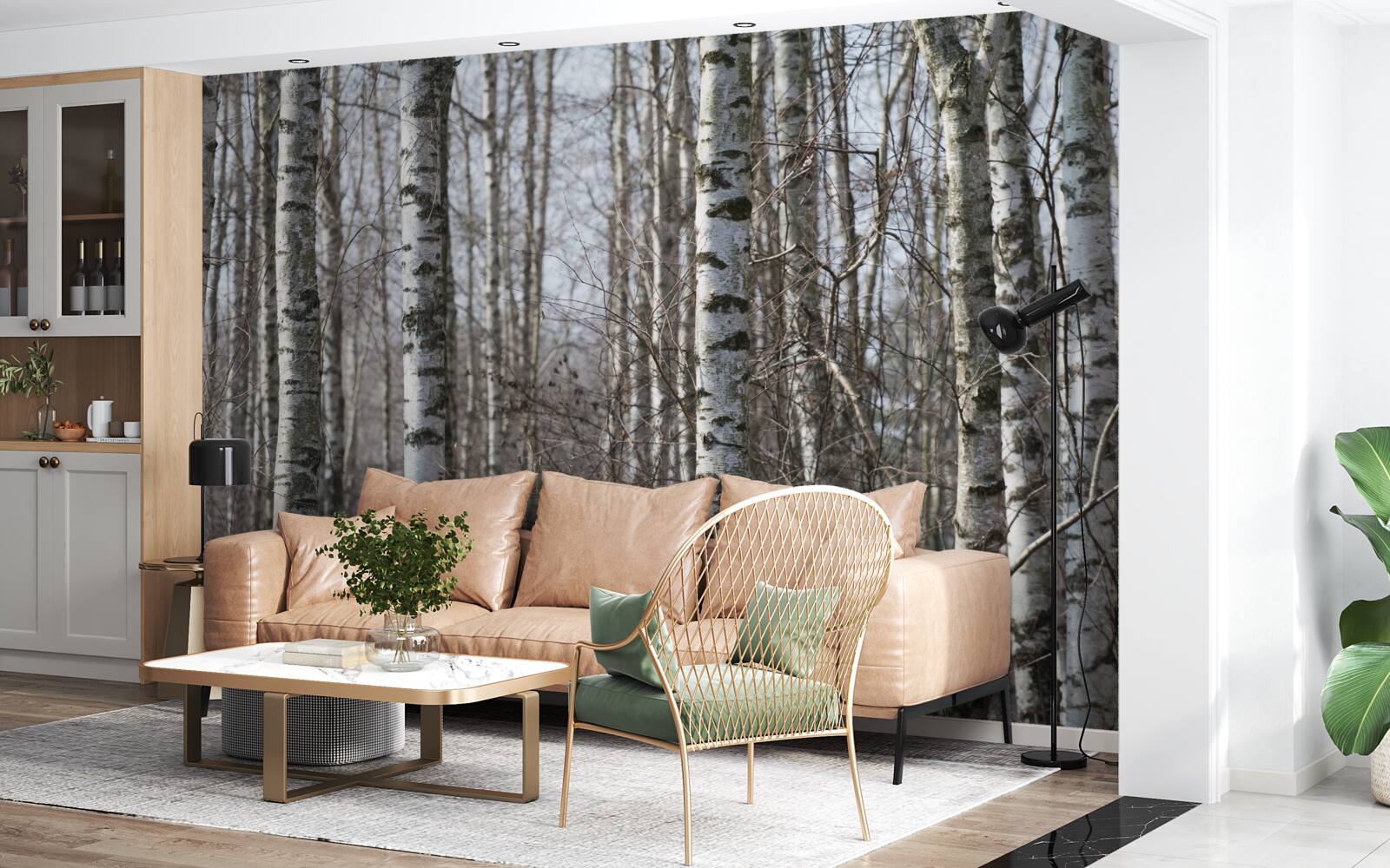 Fototapet mesteceni grațioși căzuți