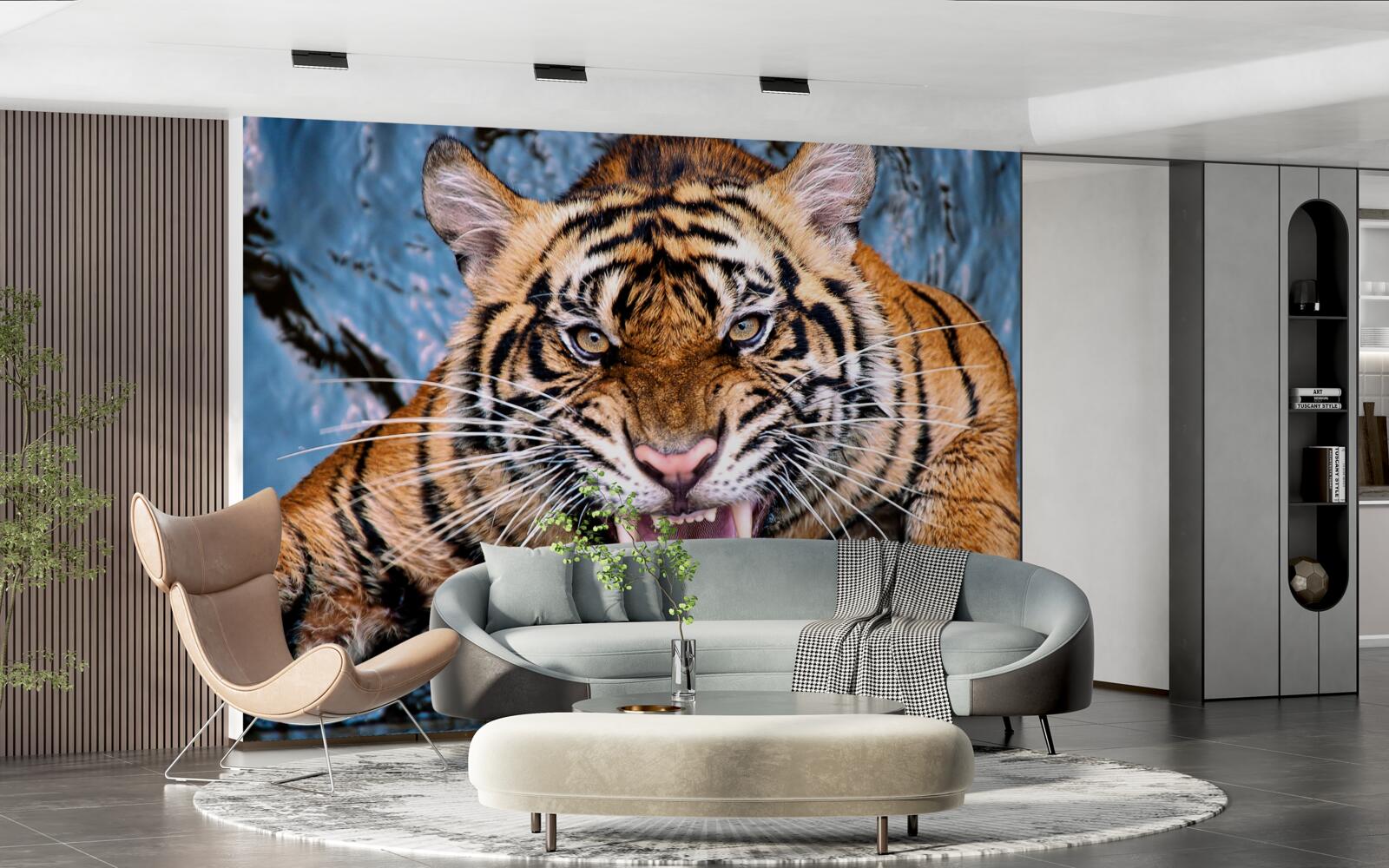 Fototapet tigrul răcnește de furie