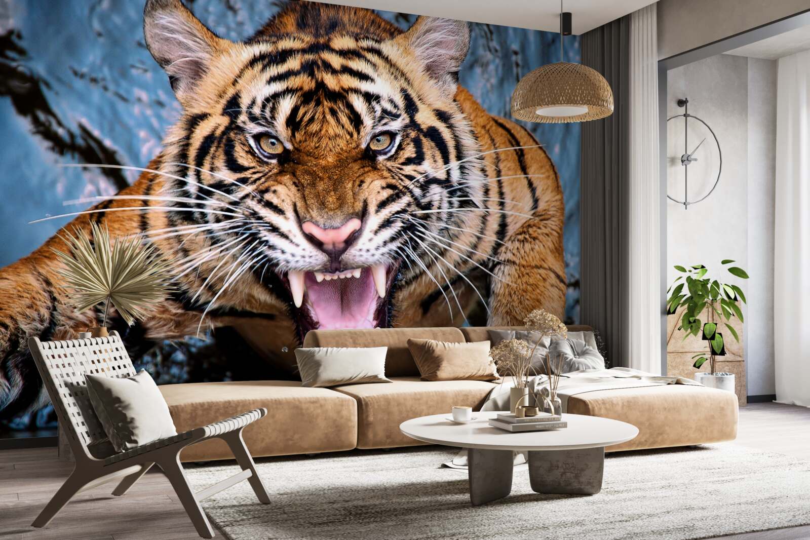 Fototapet tigrul răcnește de furie