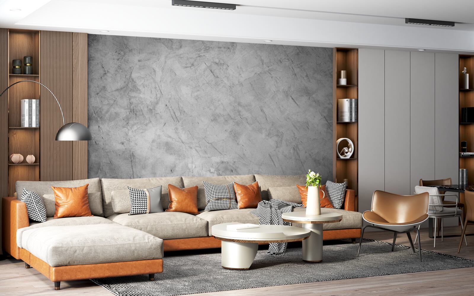 Fototapet ploaie puternică într-o pădure cufundată în ceață