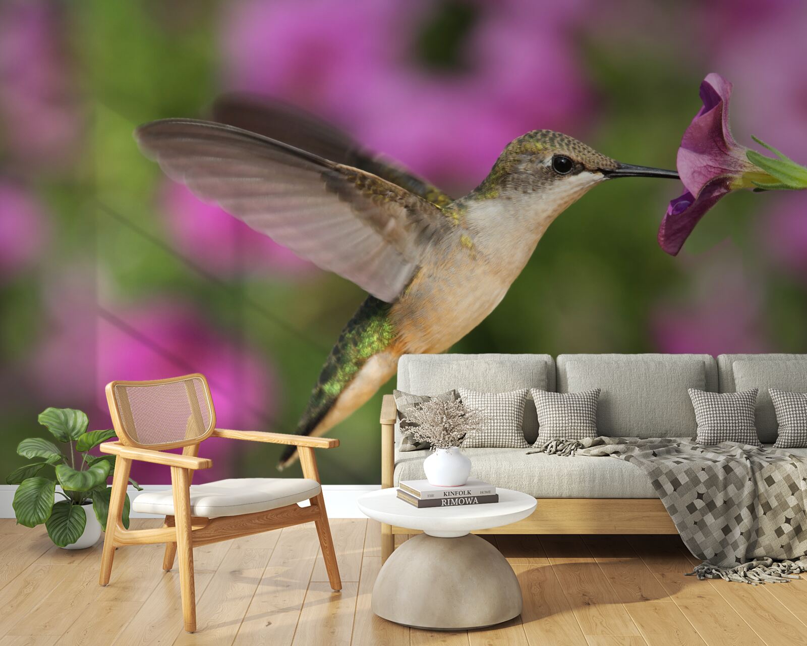 Fototapet nectarul potolește setea colibriilor