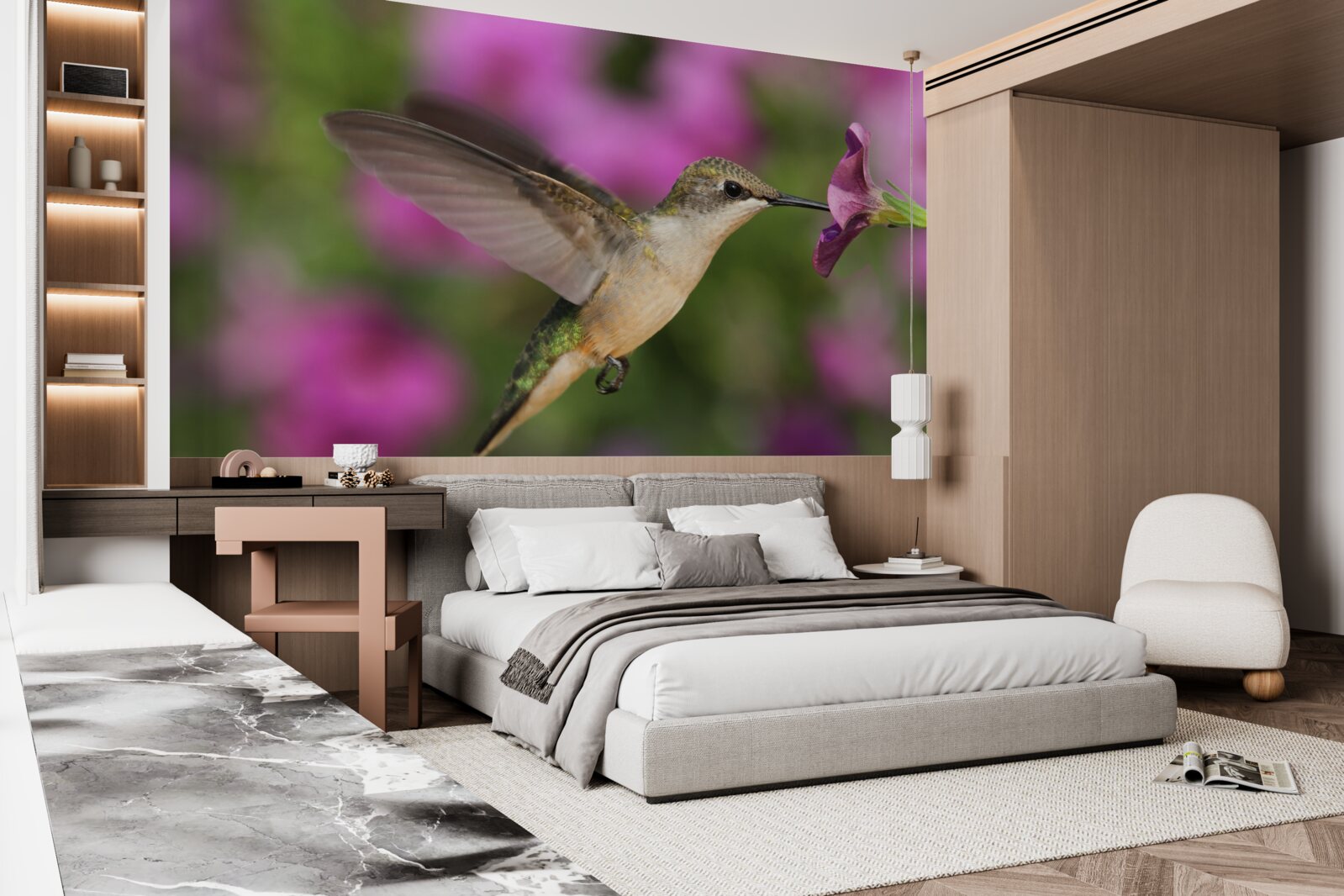 Fototapet nectarul potolește setea colibriilor