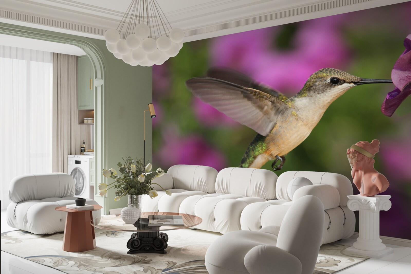 Fototapet nectarul potolește setea colibriilor