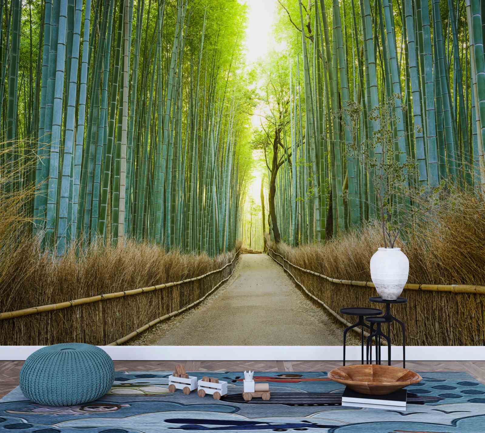 Fototapet Cărare printr-un tufiș dens de bambus