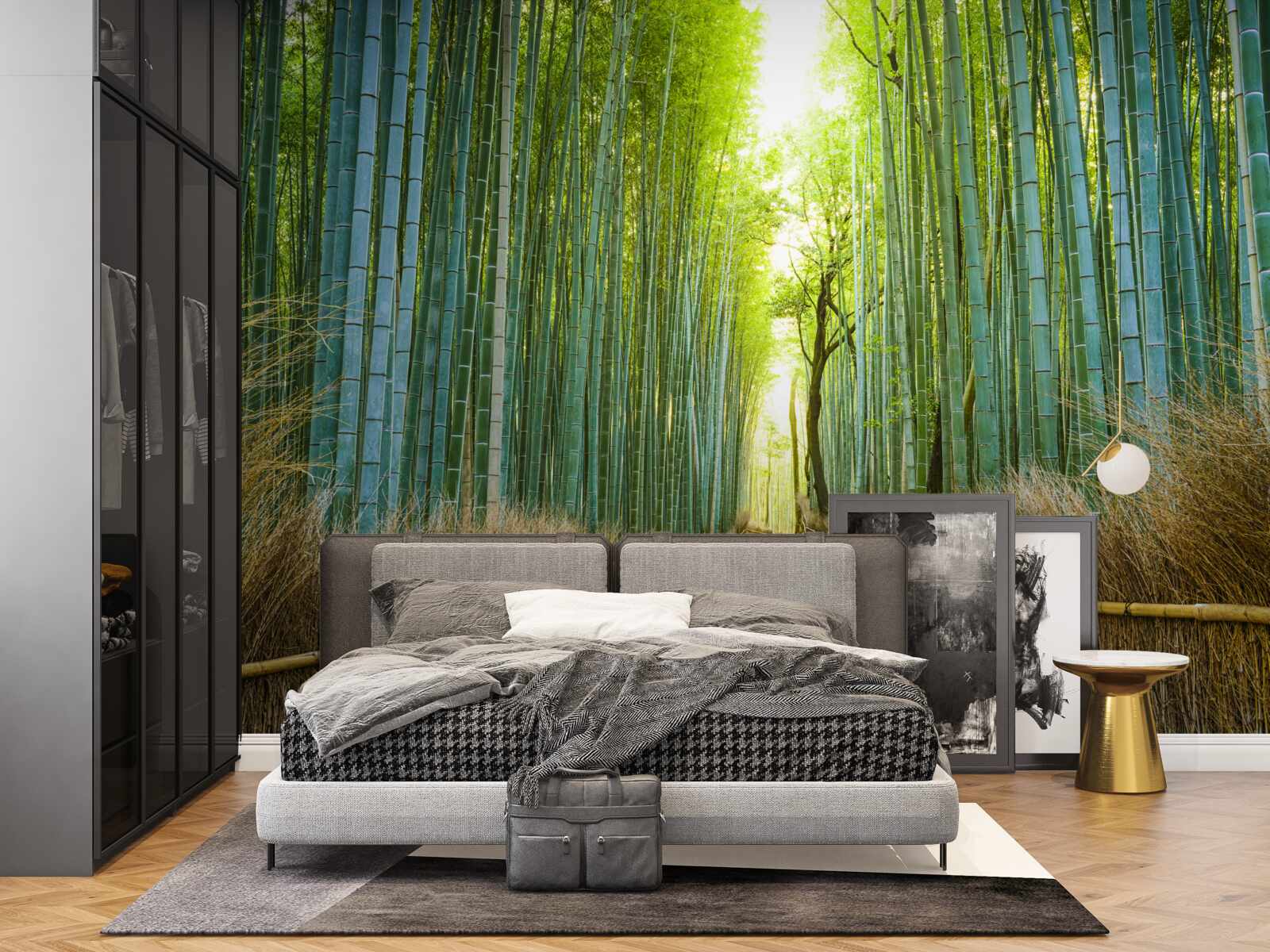 Fototapet Cărare printr-un tufiș dens de bambus