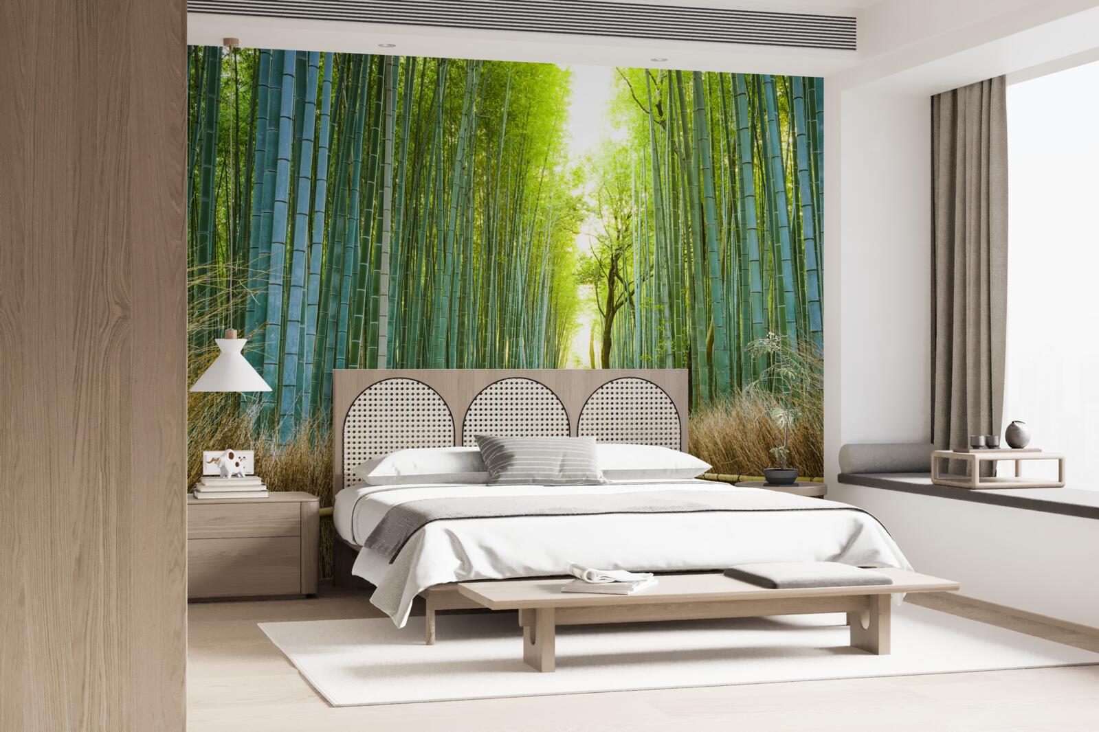 Fototapet Cărare printr-un tufiș dens de bambus