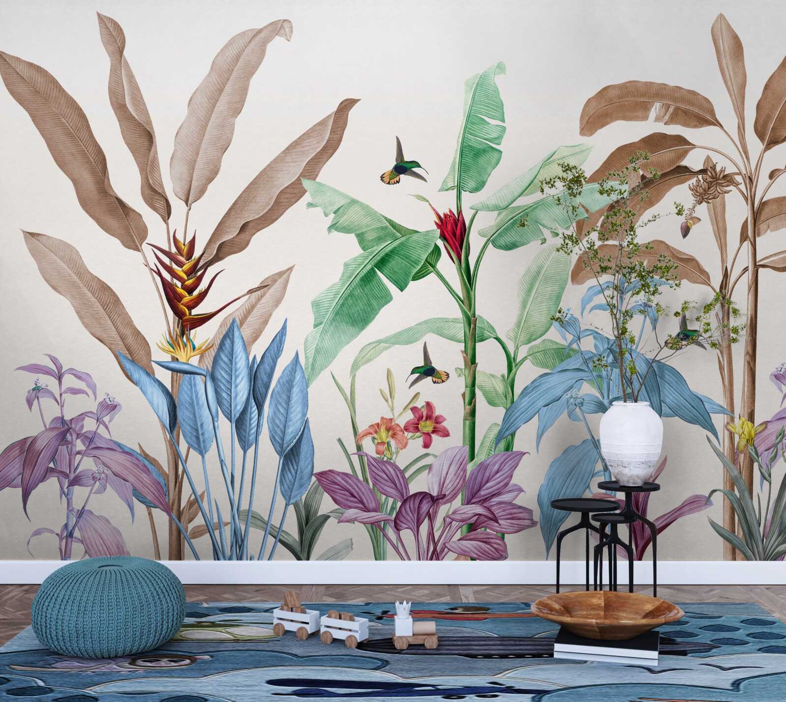 Fototapet acuarelă pădure tropicală