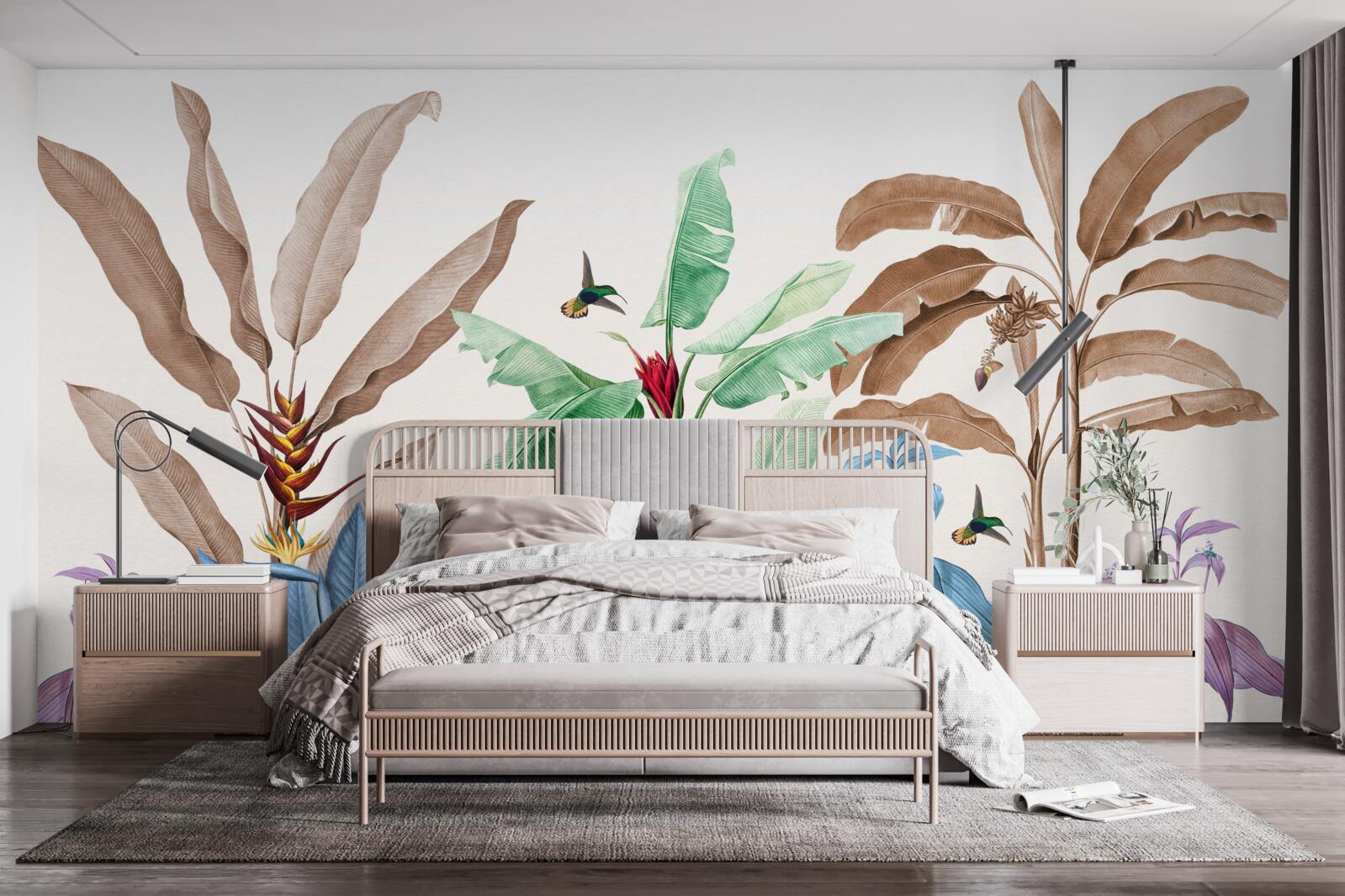 Fototapet acuarelă pădure tropicală