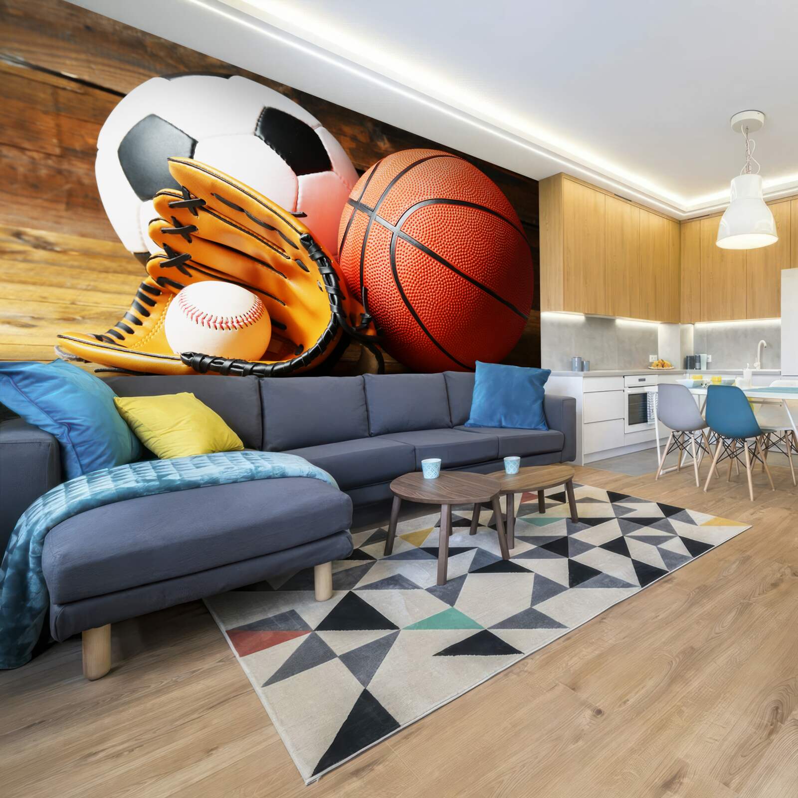 Fototapet mingi de fotbal, baschet și tenis