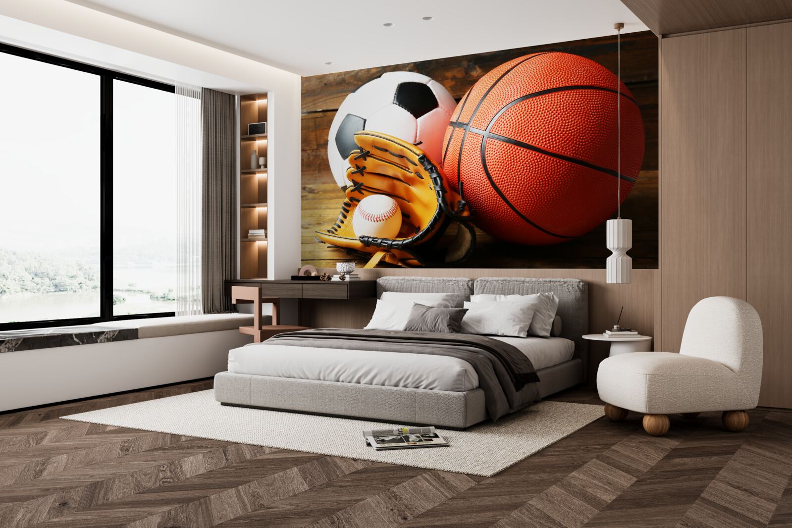 Fototapet mingi de fotbal, baschet și tenis