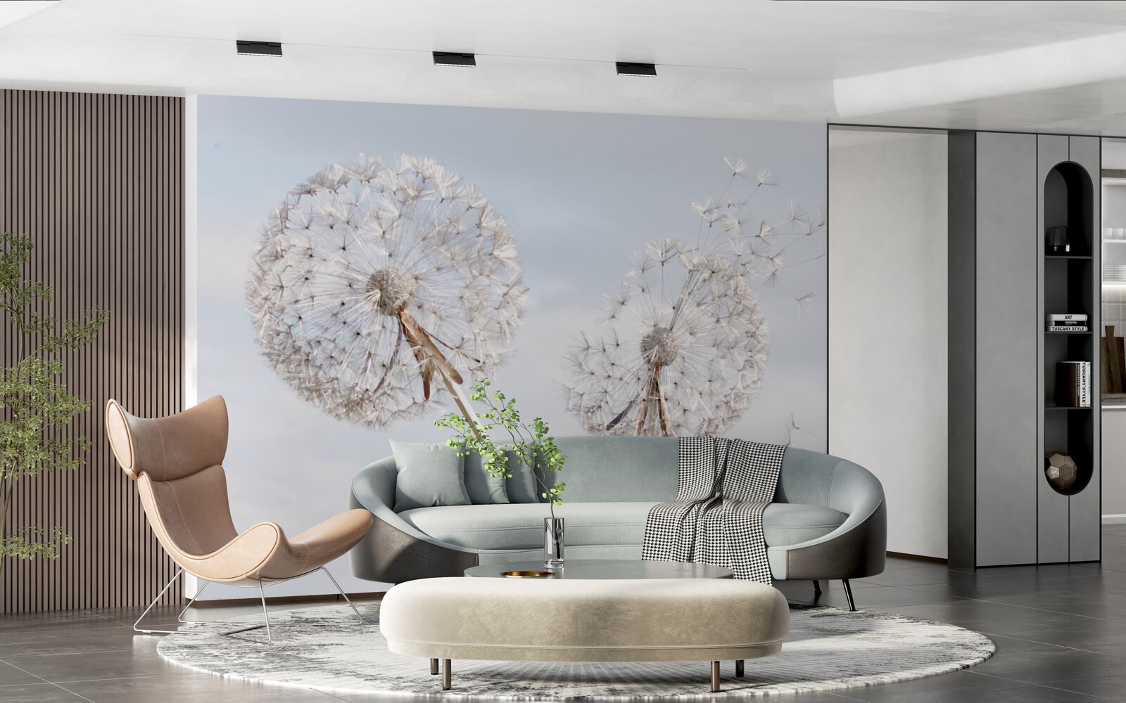 Fototapet vântul spulberă păpădiile