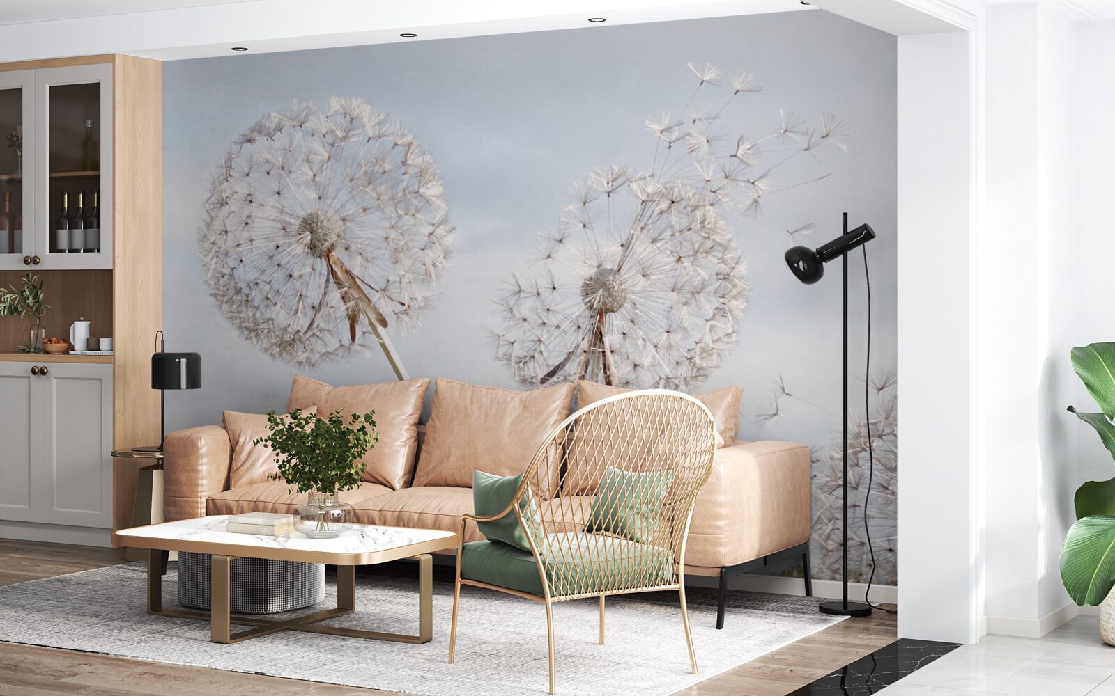 Fototapet vântul spulberă păpădiile