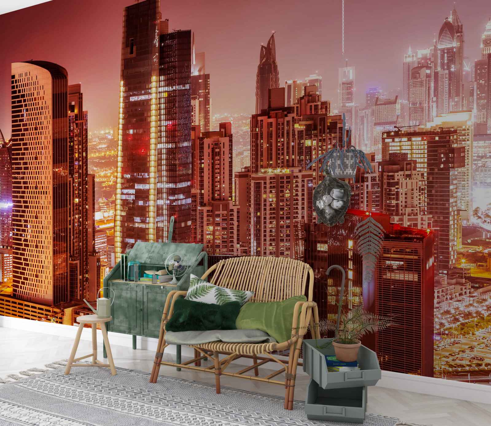 Fototapet agitația orașului în lumina nopții