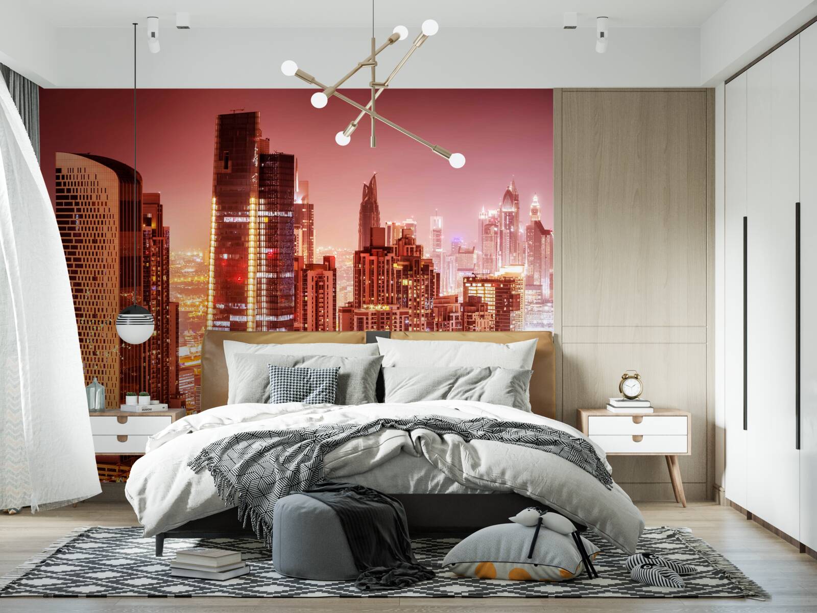 Fototapet agitația orașului în lumina nopții