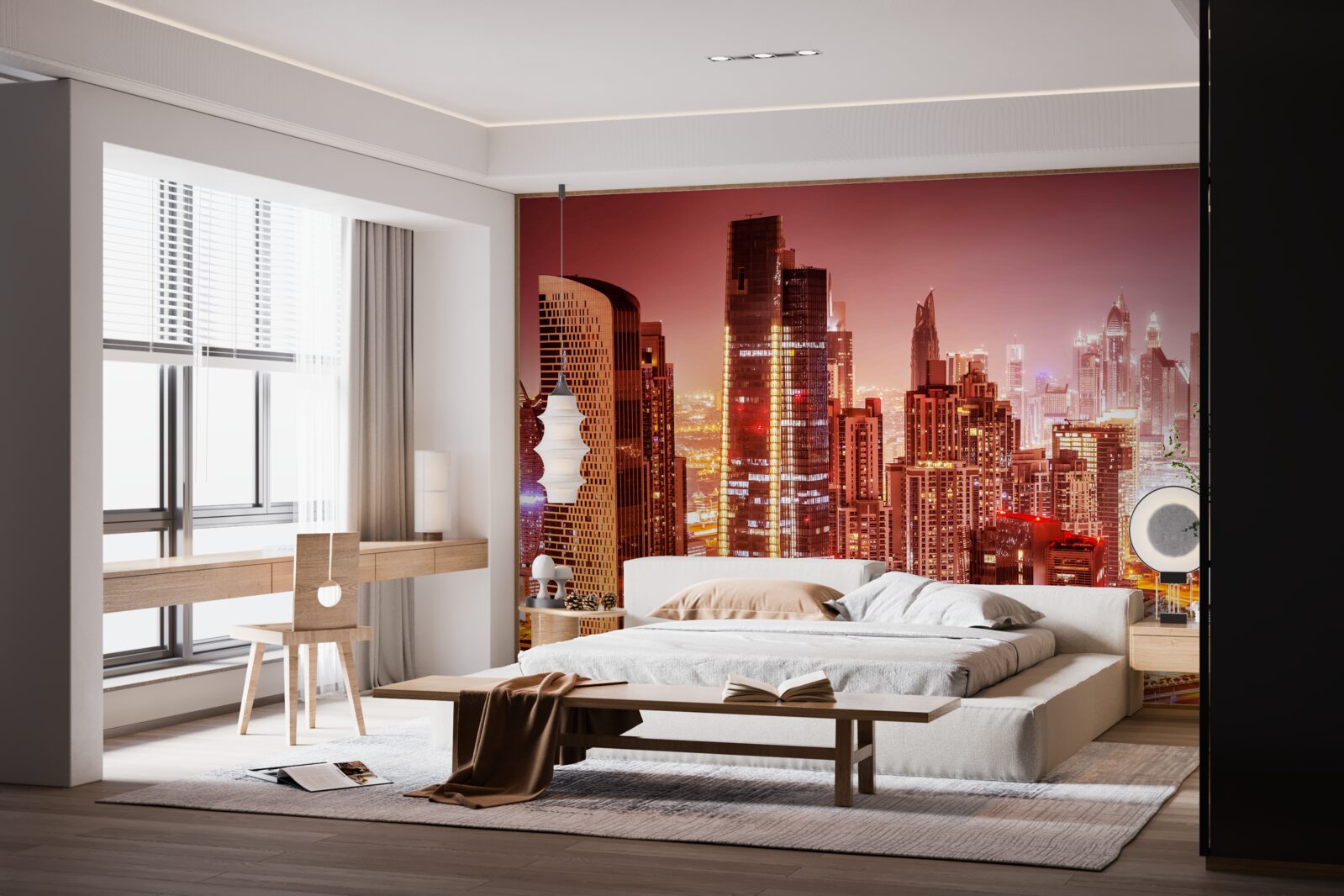 Fototapet agitația orașului în lumina nopții