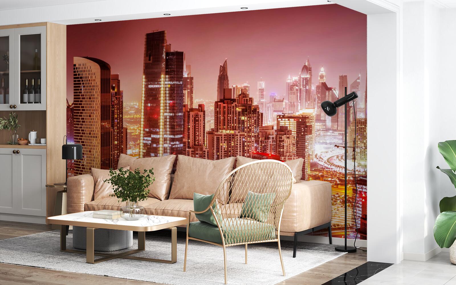 Fototapet agitația orașului în lumina nopții