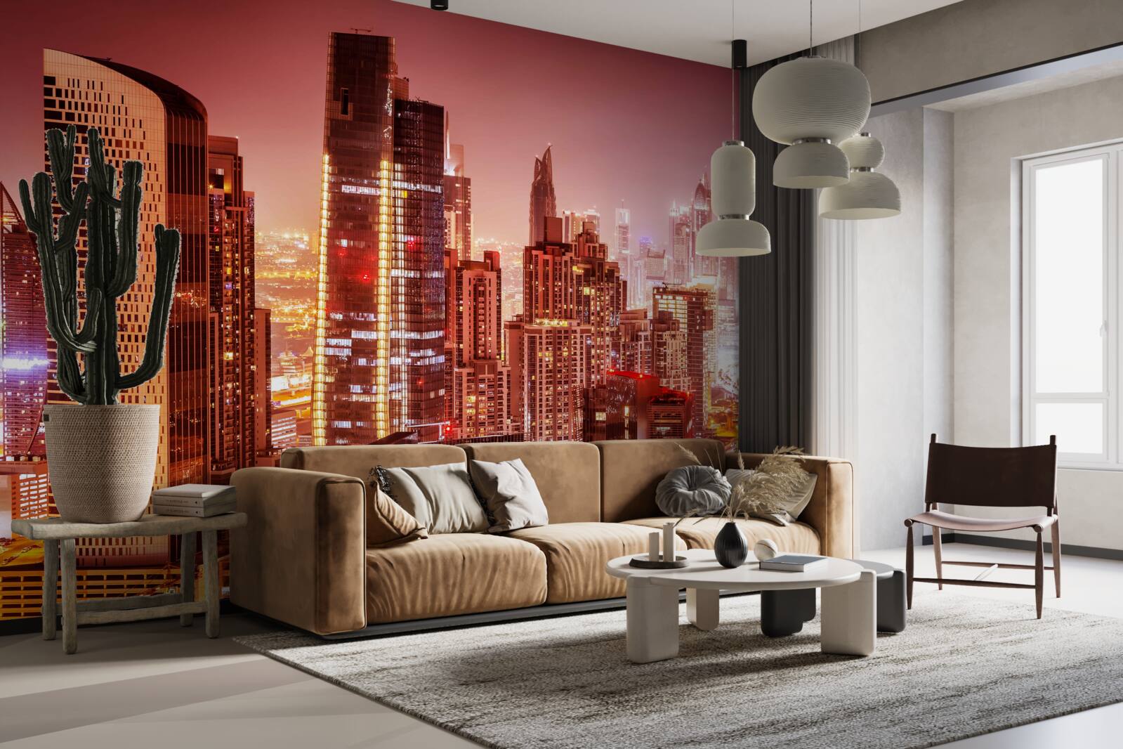 Fototapet agitația orașului în lumina nopții