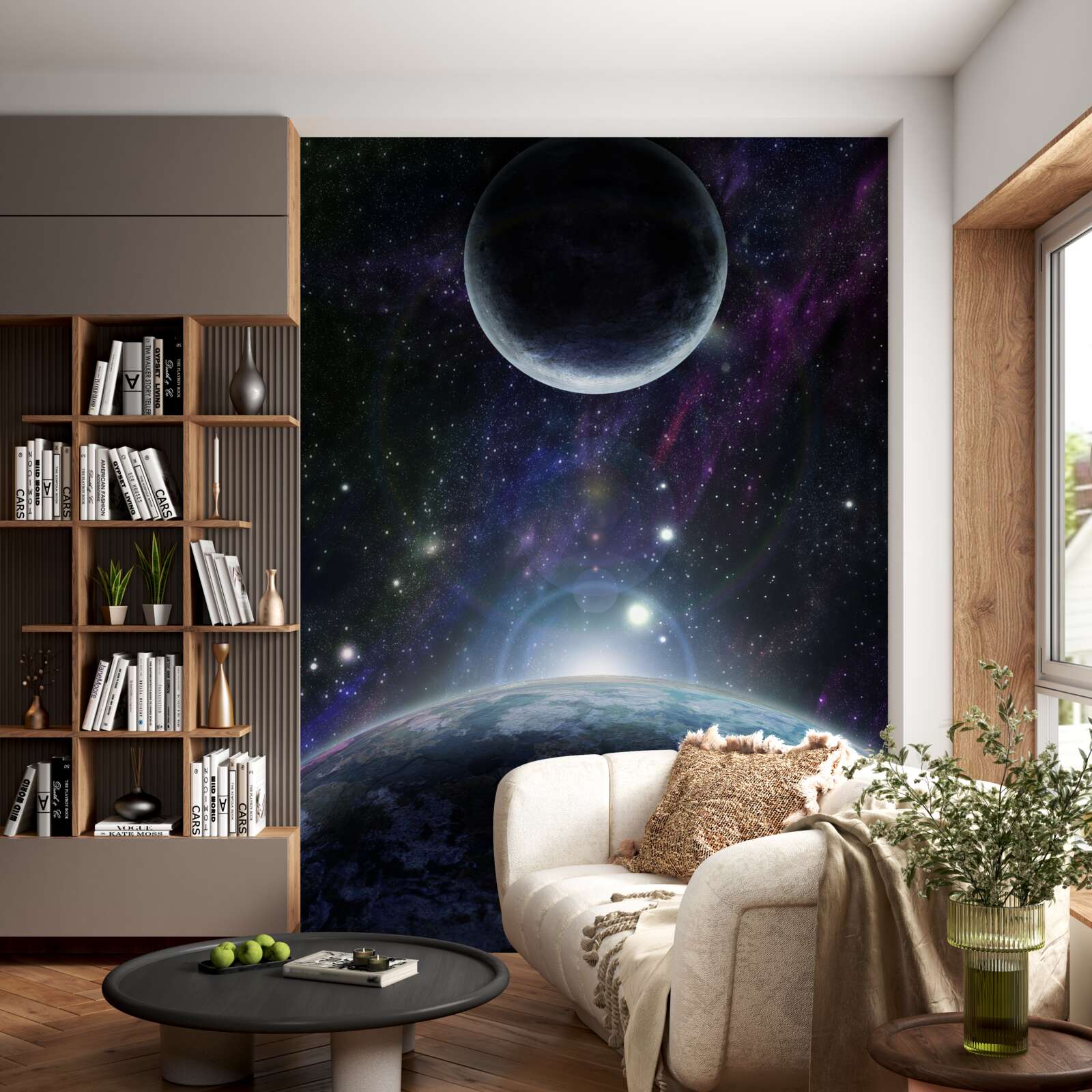 Fototapet Pământul și Luna sunt în spațiu