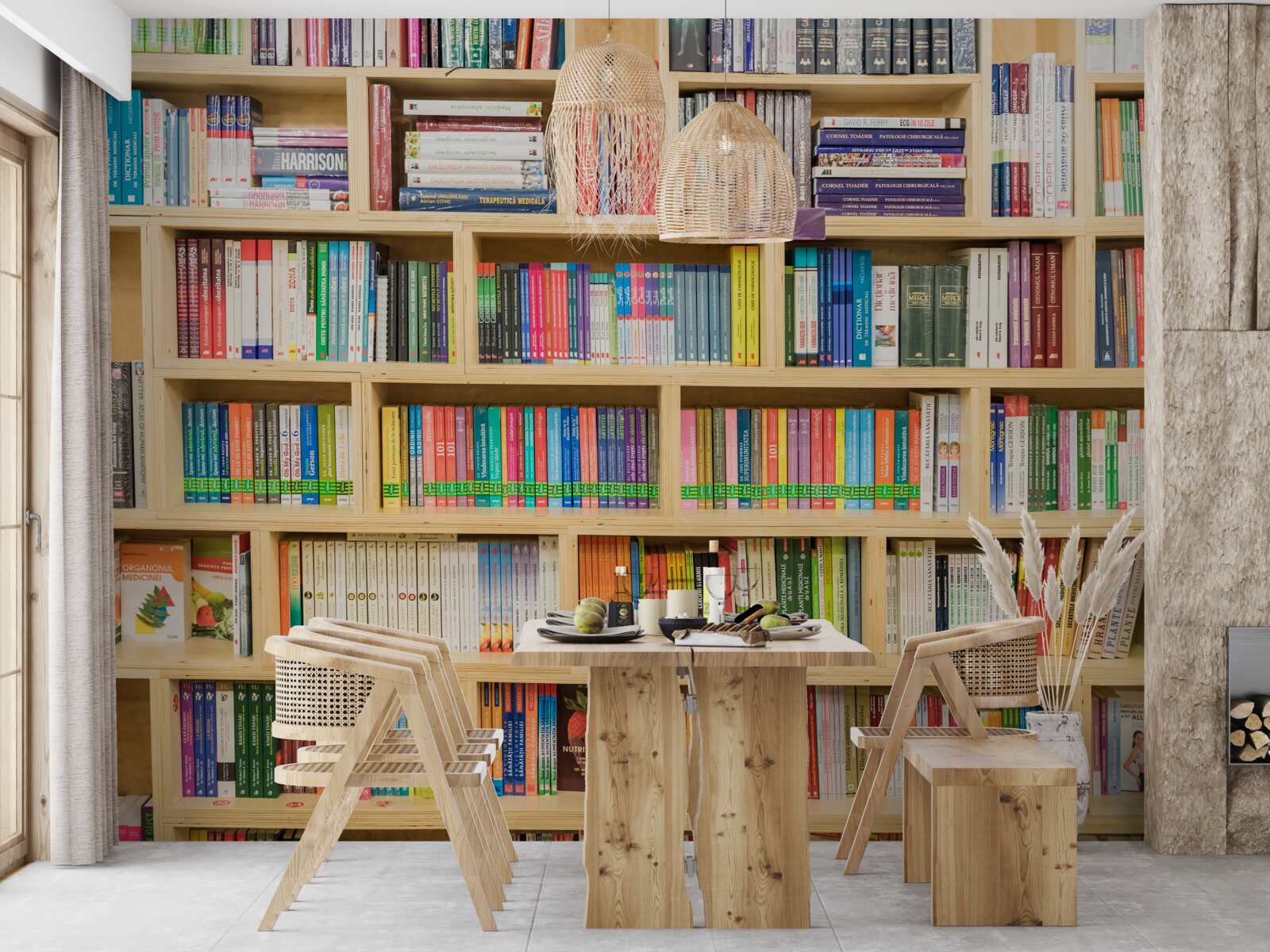 Fototapet volume în colecția de cărți de acasă