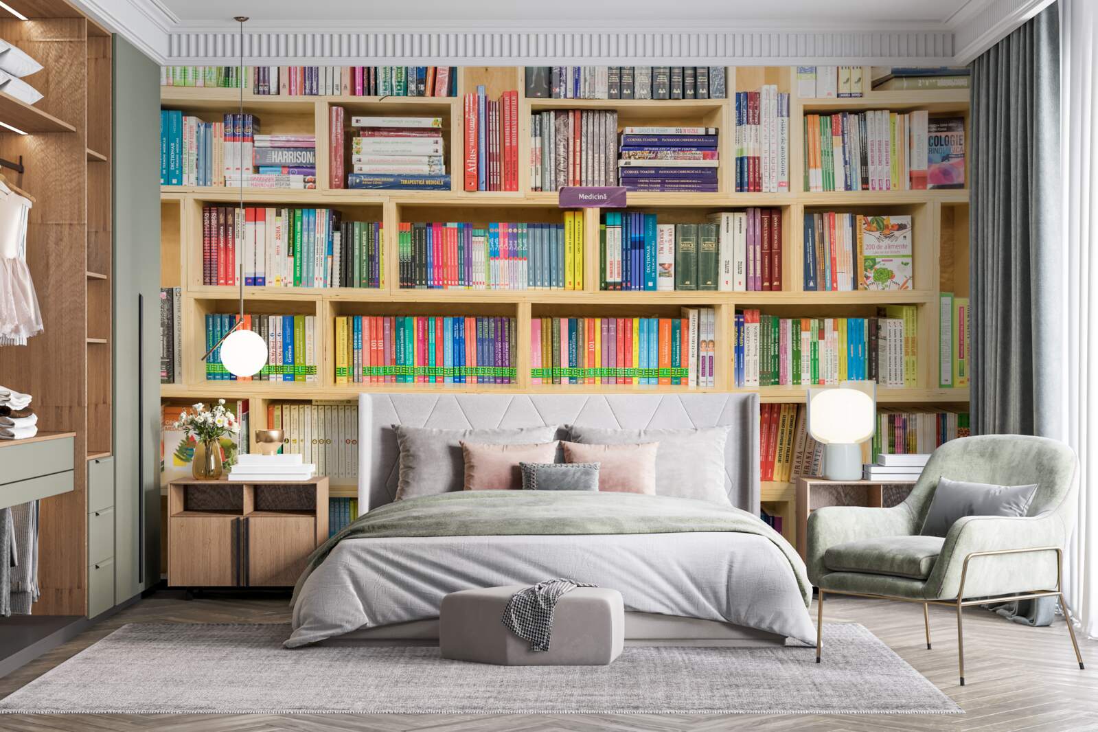 Fototapet volume în colecția de cărți de acasă