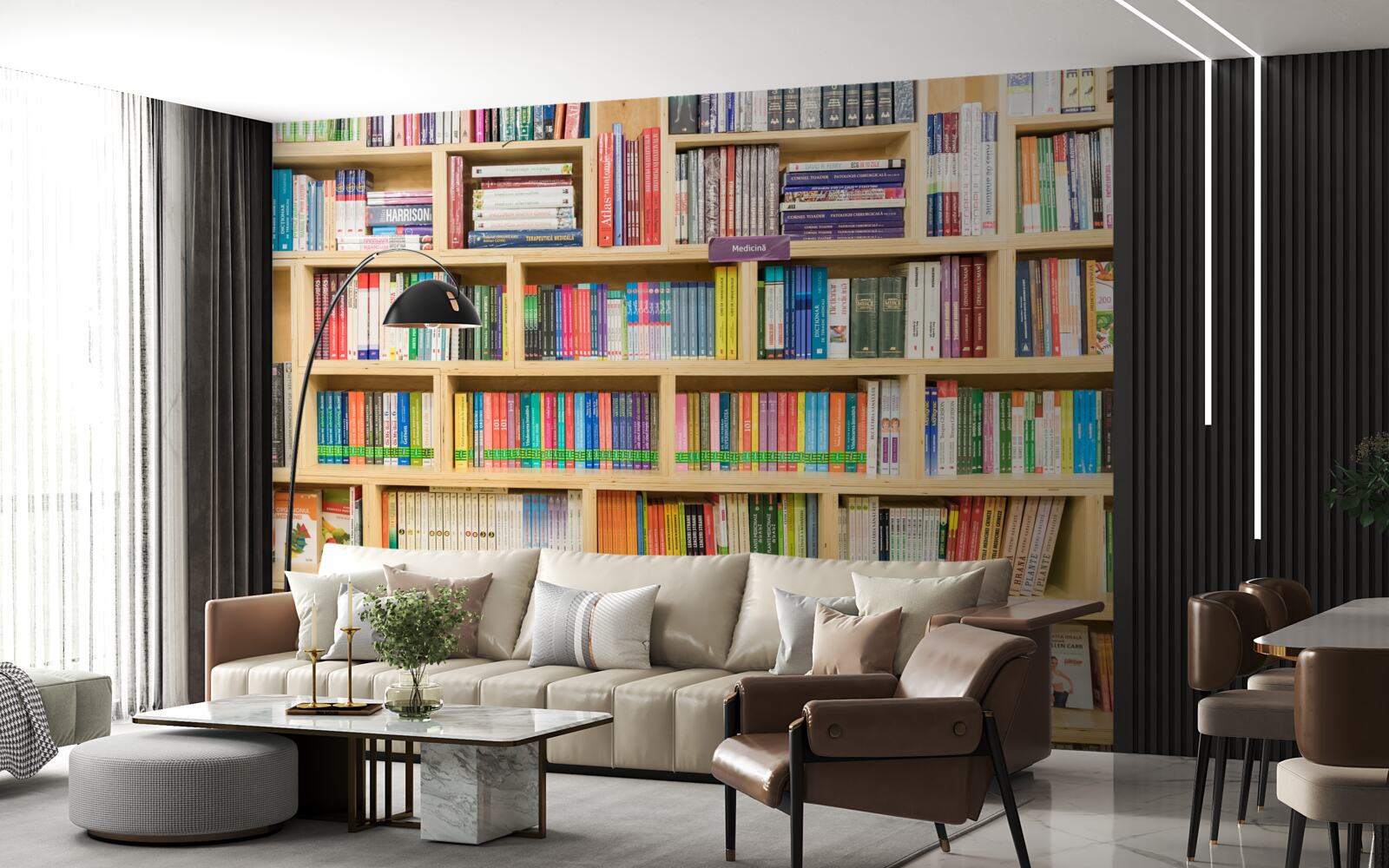 Fototapet volume în colecția de cărți de acasă