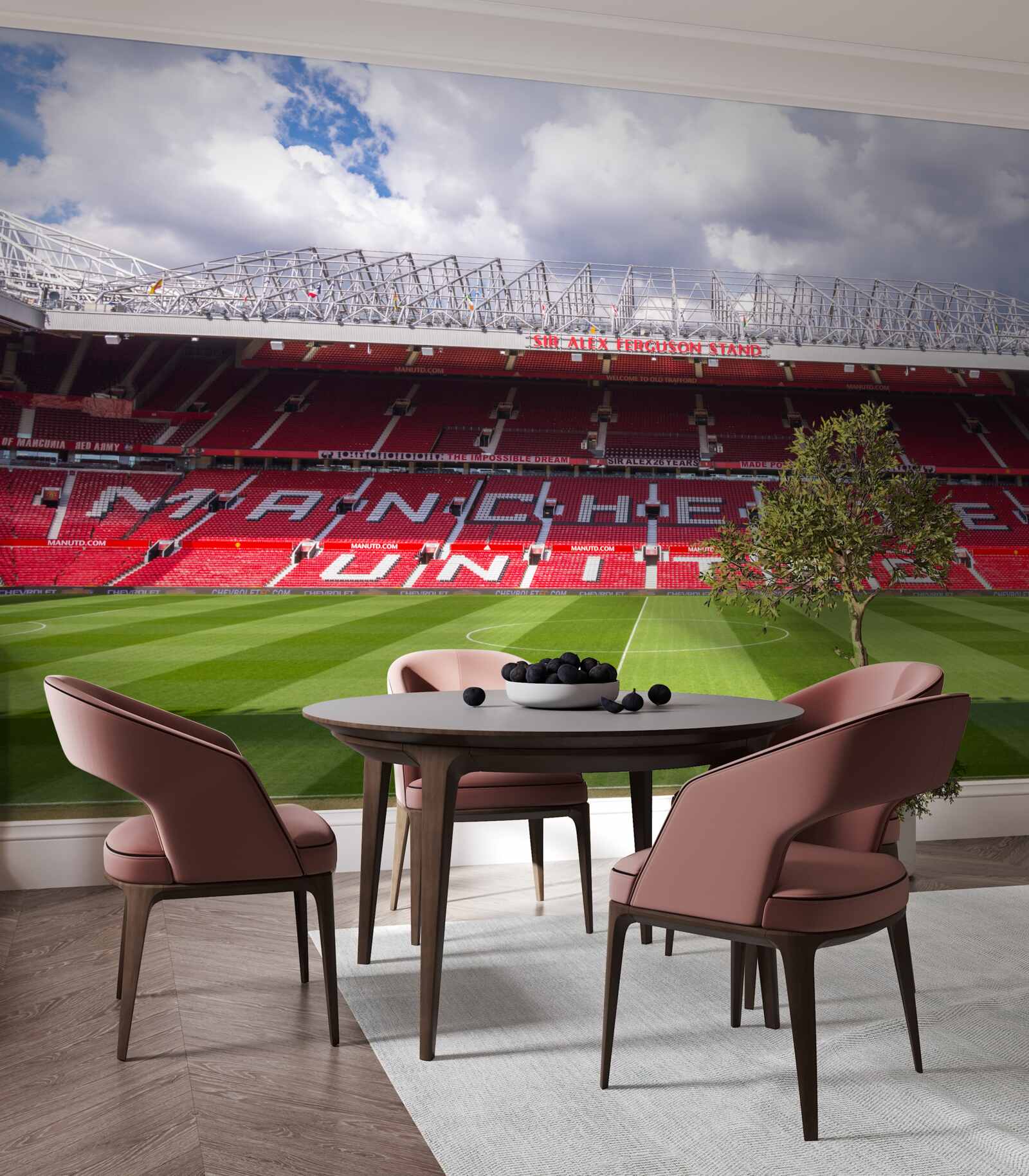 Fototapet teren de fotbal spațios și tribună uriașă