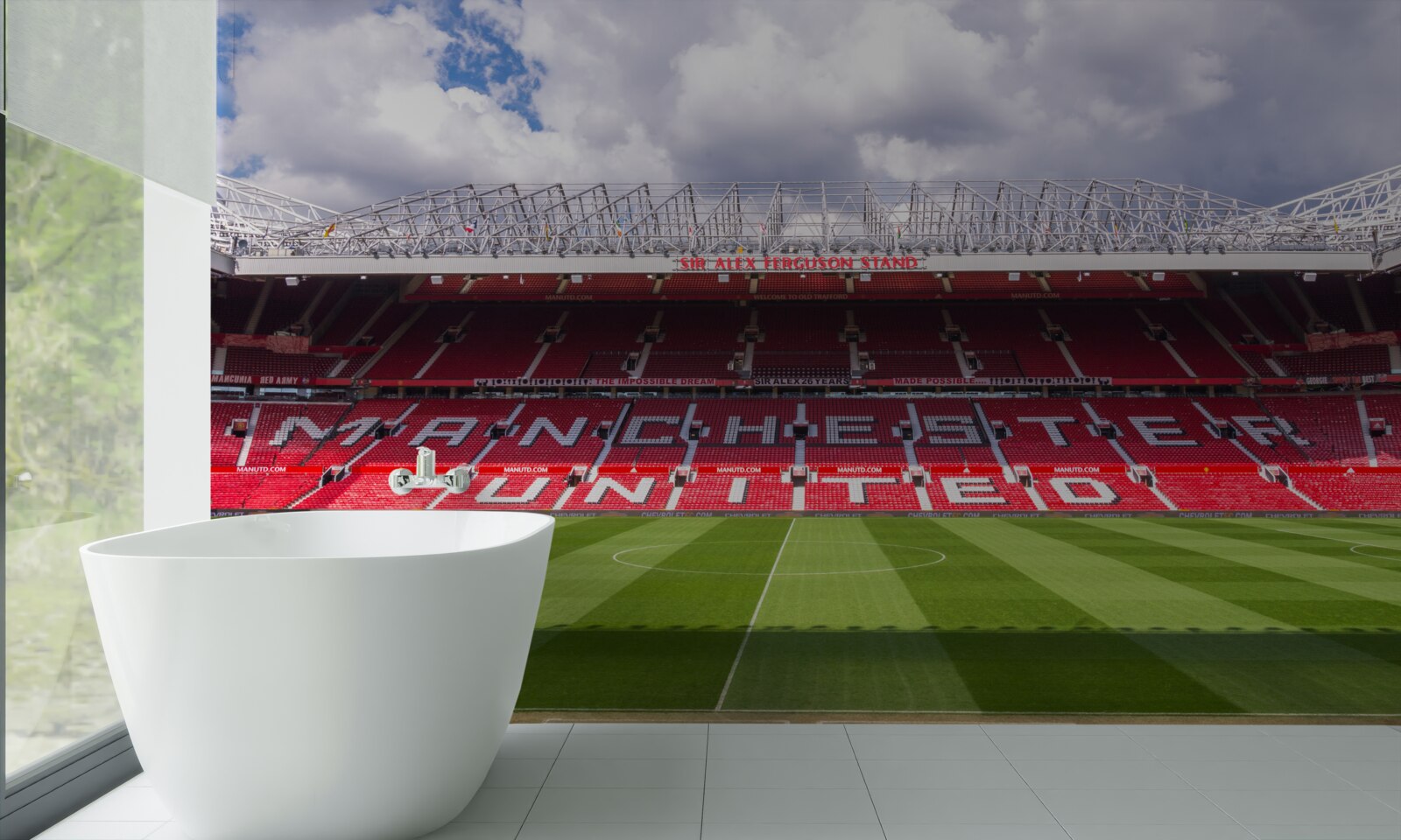 Fototapet teren de fotbal spațios și tribună uriașă