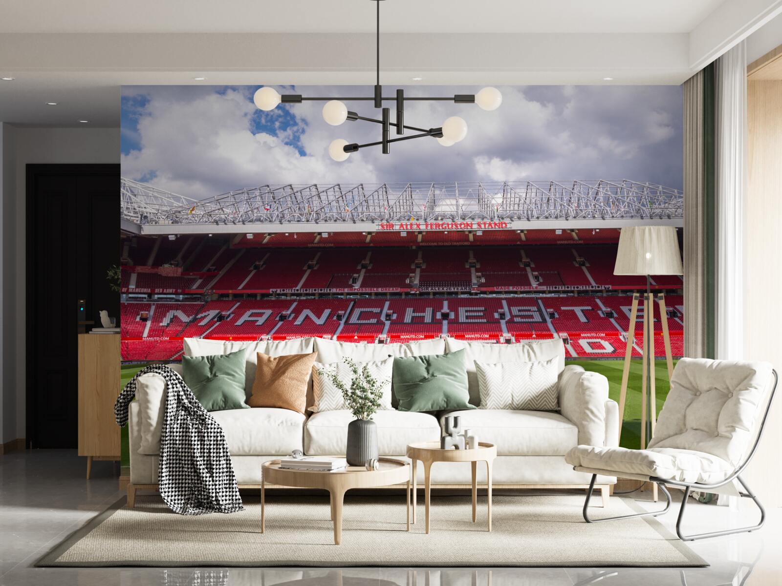 Fototapet teren de fotbal spațios și tribună uriașă