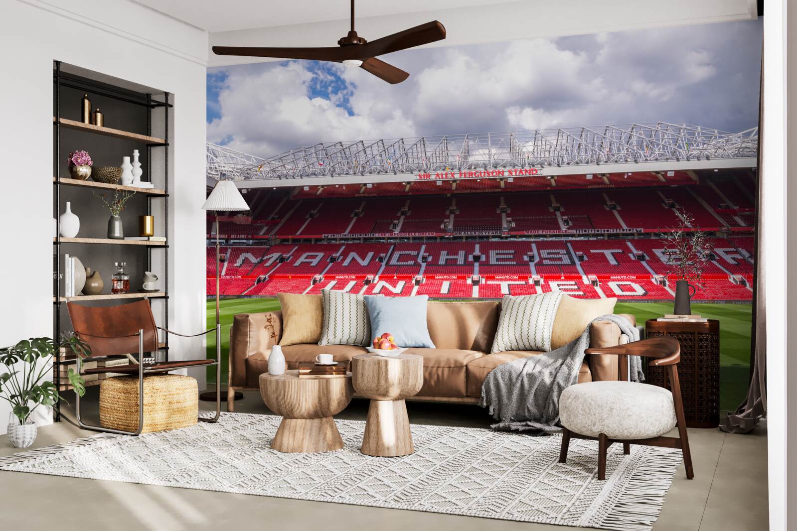 Fototapet teren de fotbal spațios și tribună uriașă