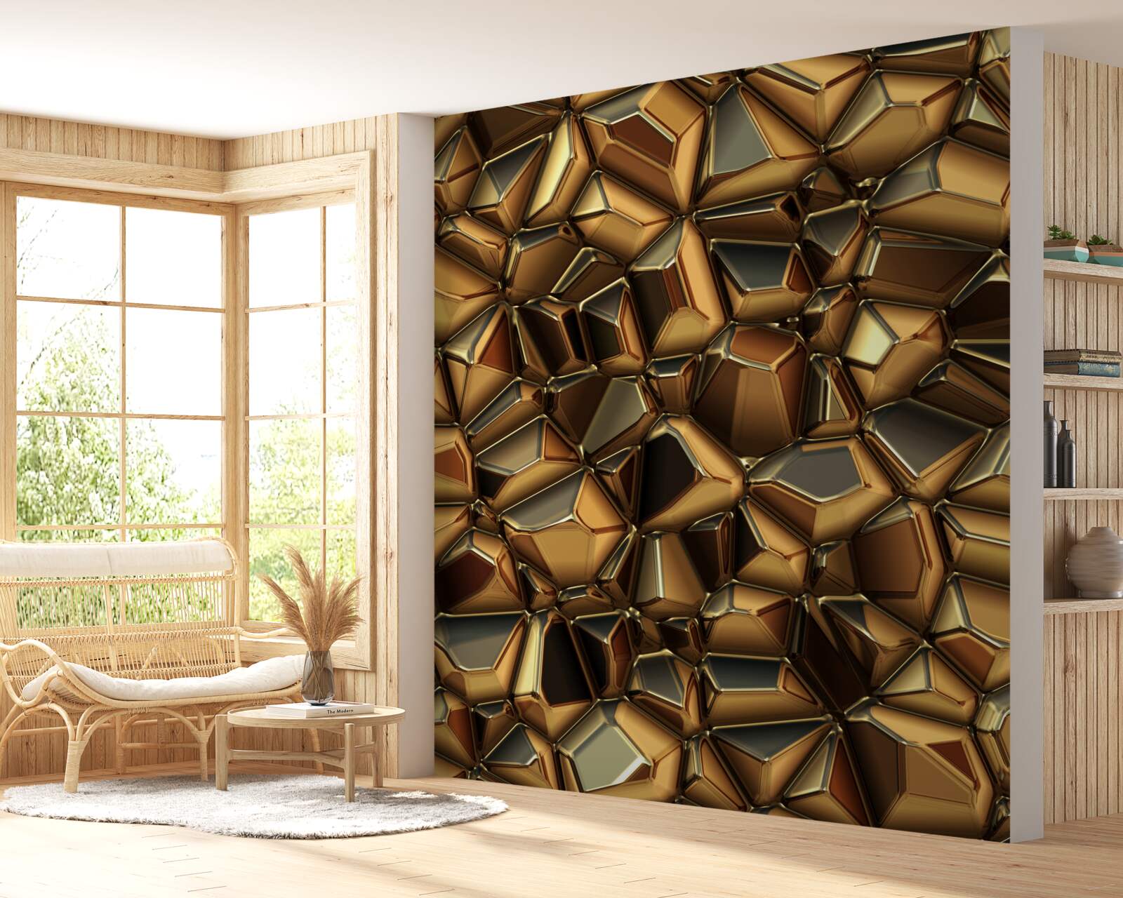 Fototapet poliedre de aur