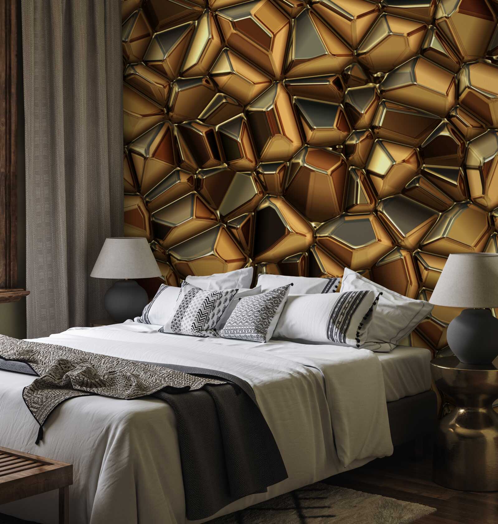 Fototapet poliedre de aur