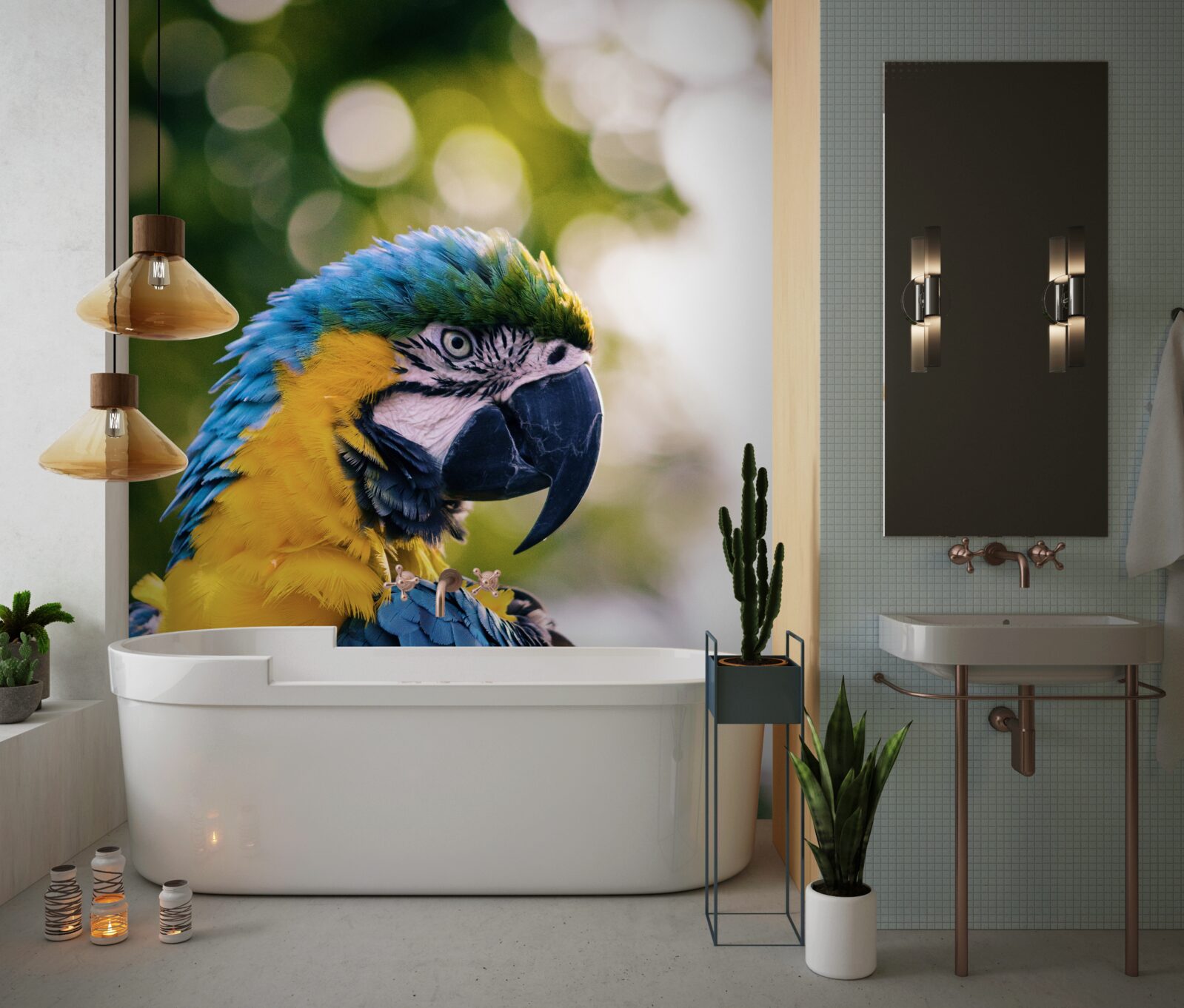 Fototapet imaginea unui papagal atractiv