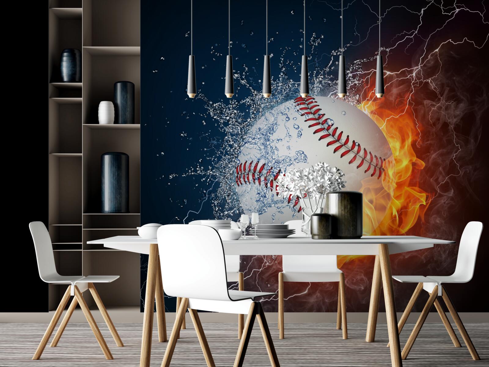 Fototapet o minge de foc cufundată în umbră