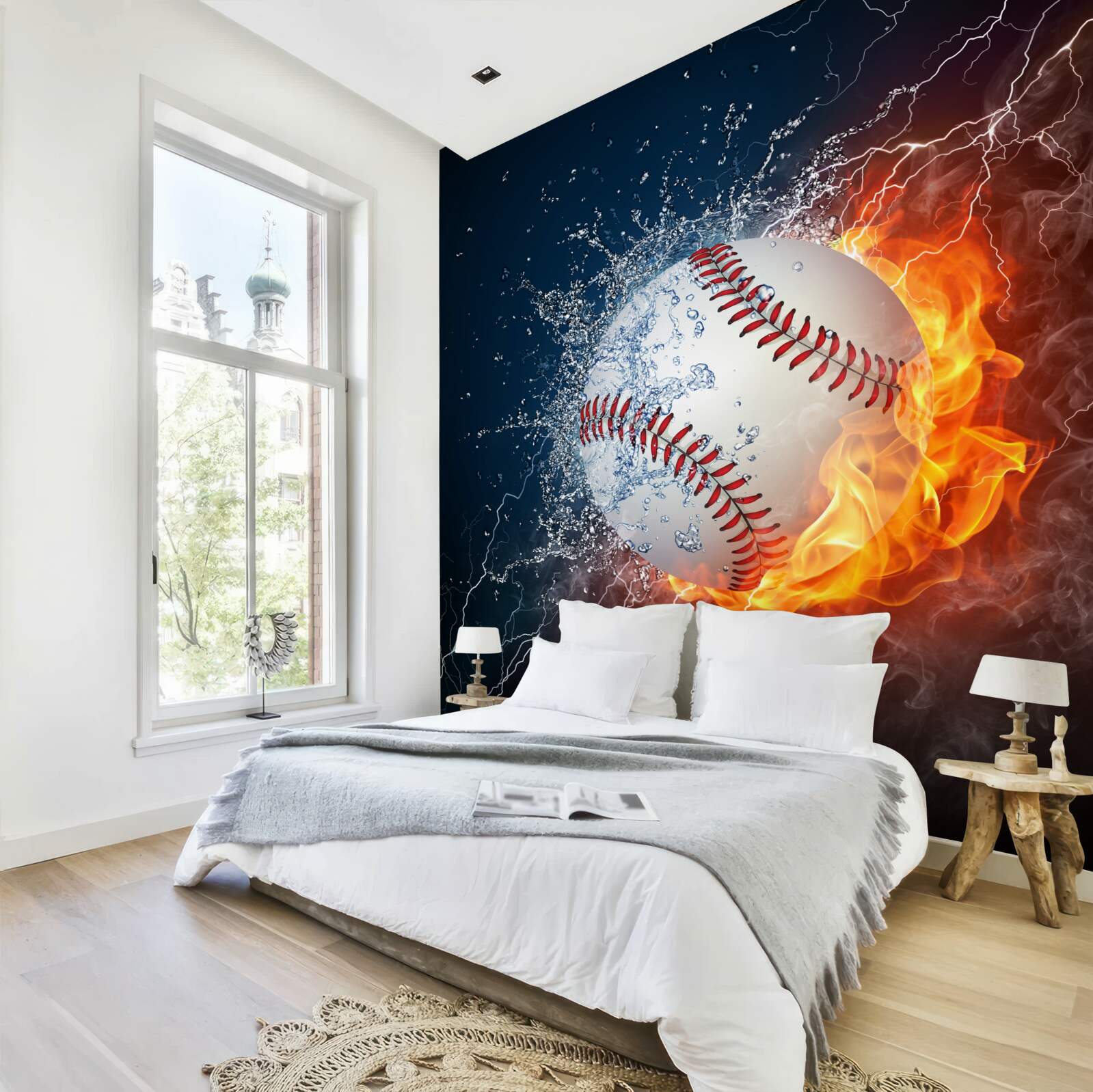 Fototapet o minge de foc cufundată în umbră